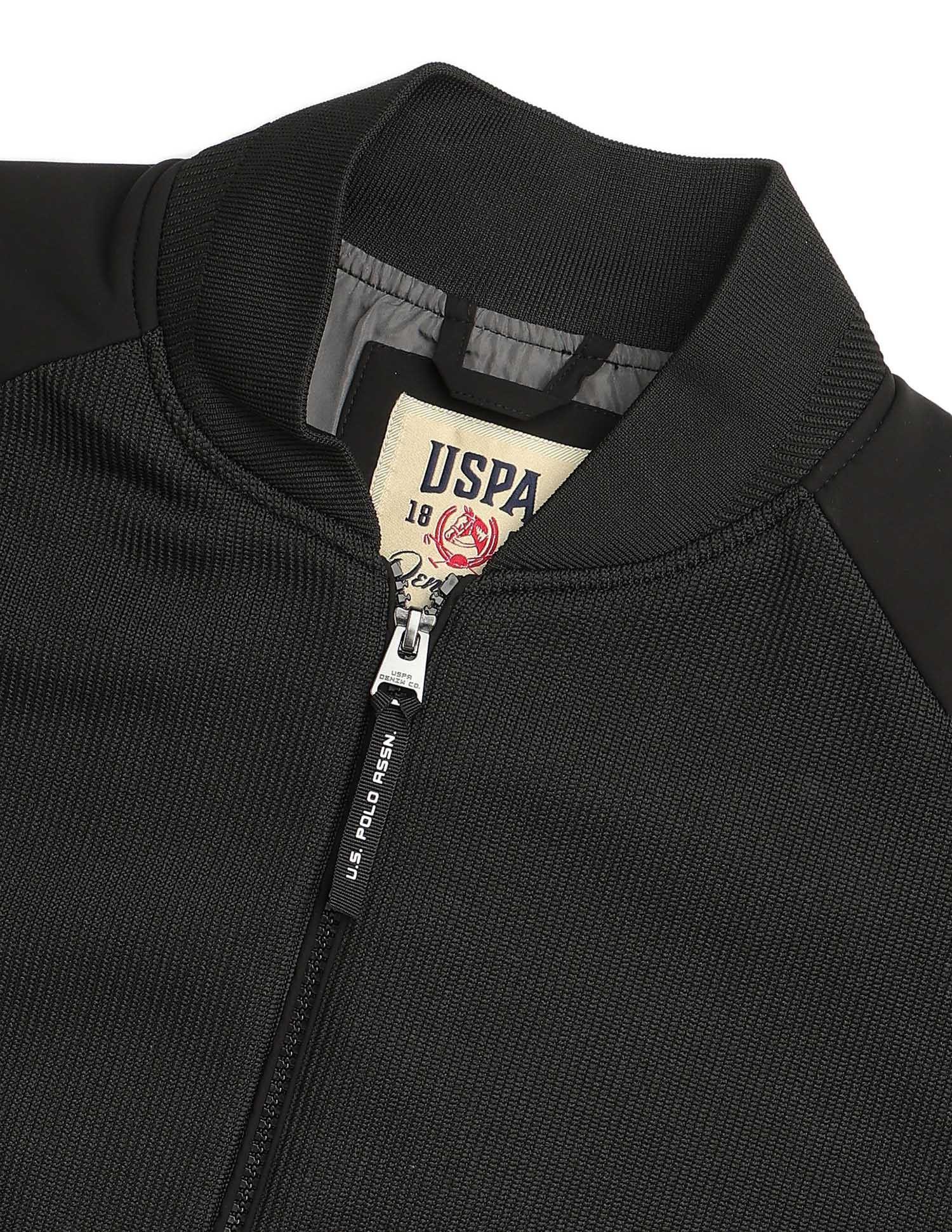 Textured Black & Gold Bomber Jacket Black - U.S. POLO ASSN. | Large