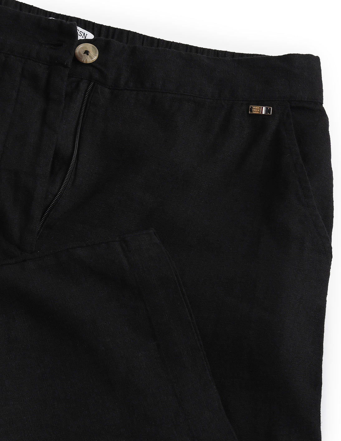 Linen Wide Leg Trousers Black - U.S. POLO ASSN. | Large