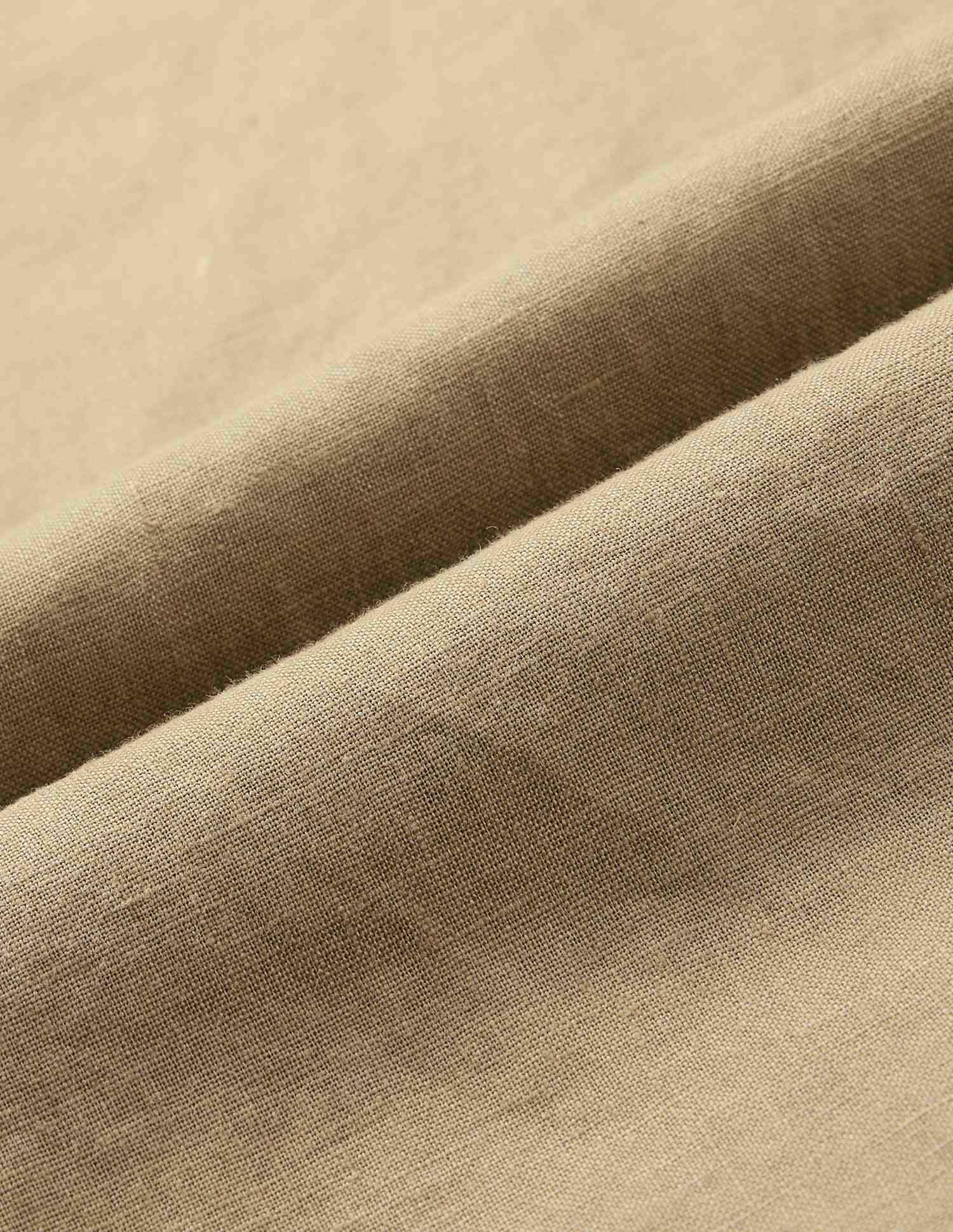 Pacho X Tailored Fit Pure Linen Shirt Khaki - U.S. POLO ASSN. | Large