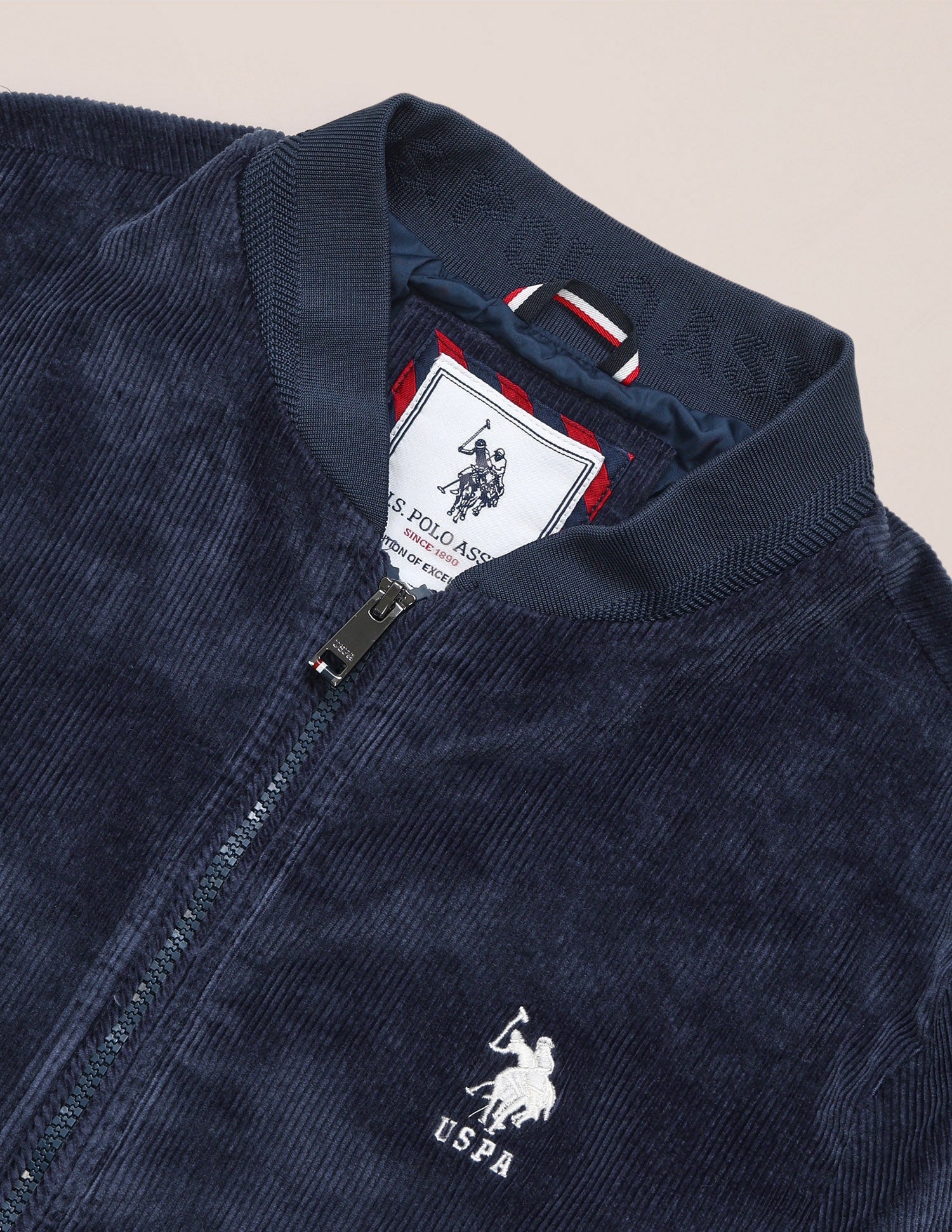 Textured Regular Fit Jacket Blue - U.S. POLO ASSN. | Large