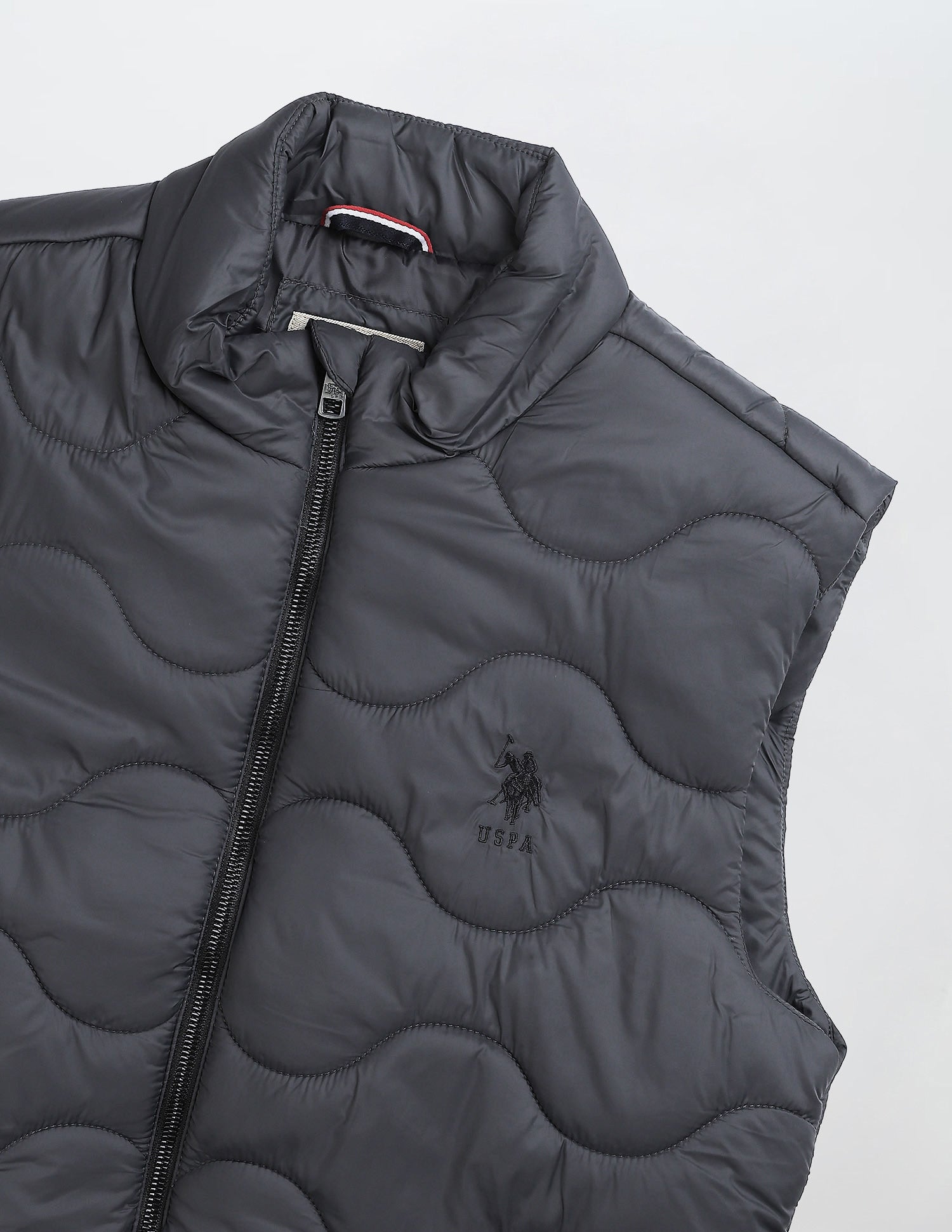 Regular Fit Sleeveless Quilted Jacket Dark Grey - U.S. Polo Assn. India | Large