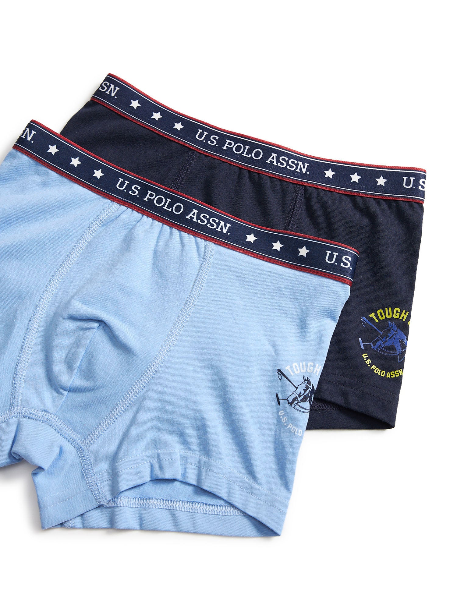 Solid Cotton Spandex EKT03 Trunks - Pack Of 2 Blue and Navy - U.S. POLO ASSN. | Large