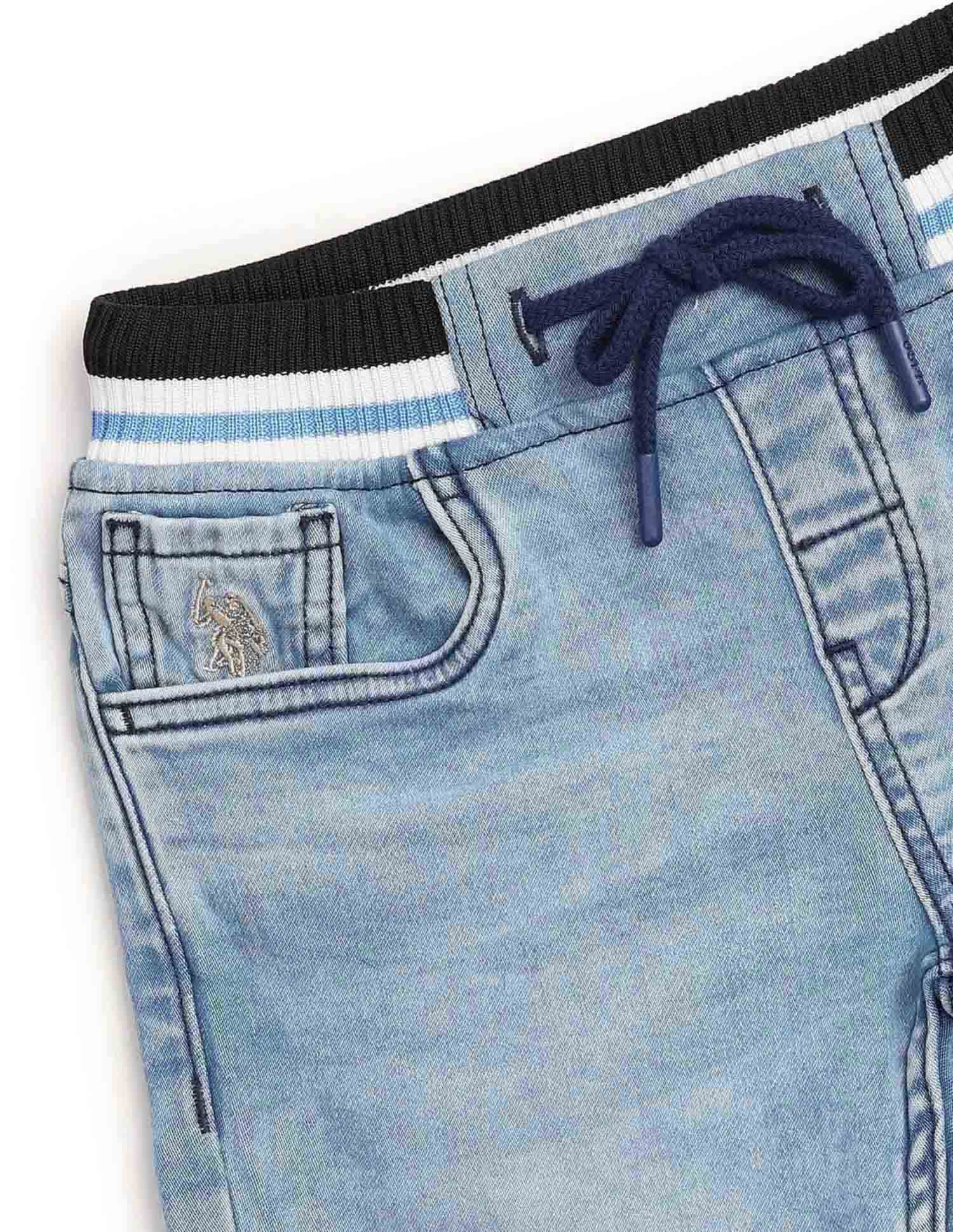 Boys Regular Fit Blue Jeans Light Blue - U.S. POLO ASSN. | Large