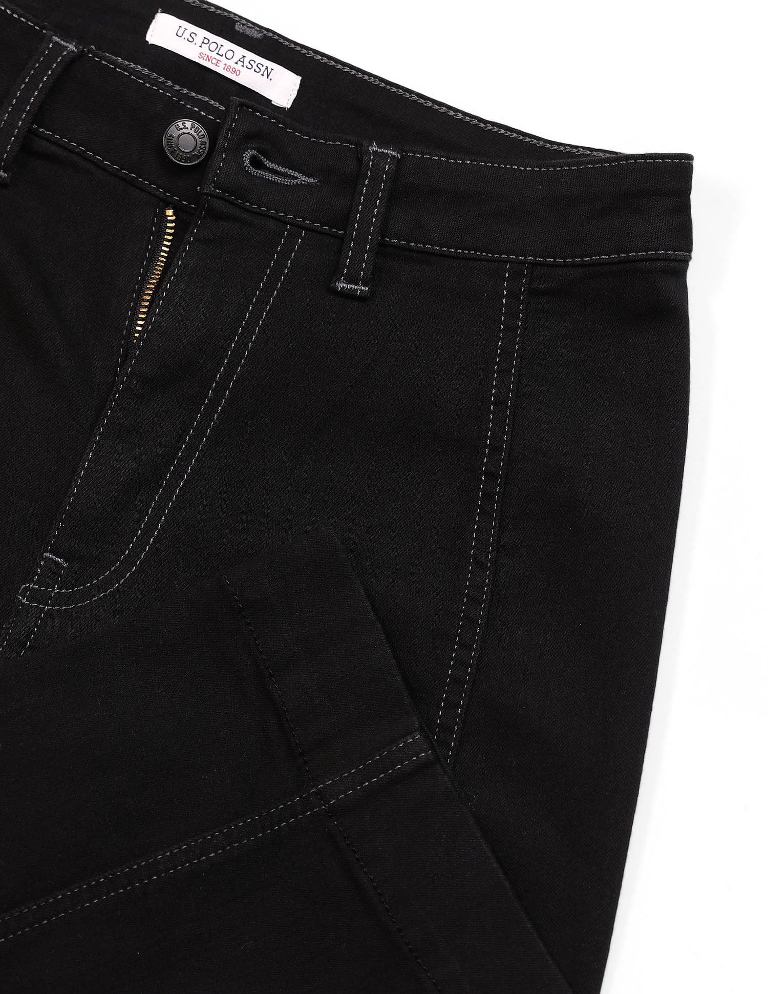 High Rise Straight Fit Jeans Rinse Black - U.S. POLO ASSN. | Large