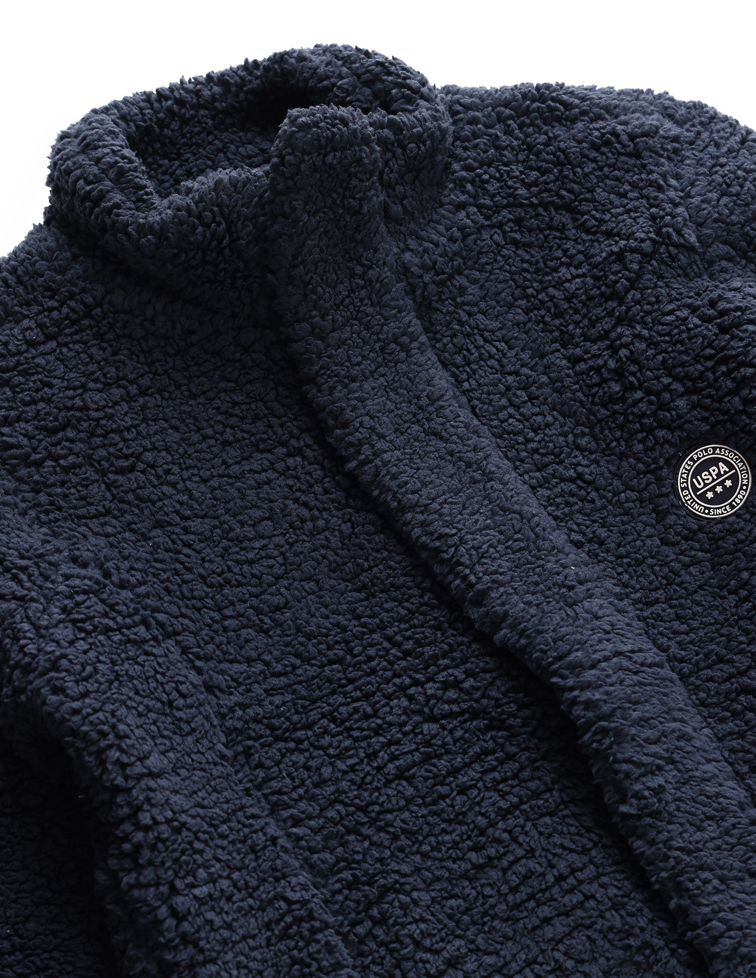 Boys Navy Solid Sherpa Knit Jacket Navy - U.S. POLO ASSN. | Large