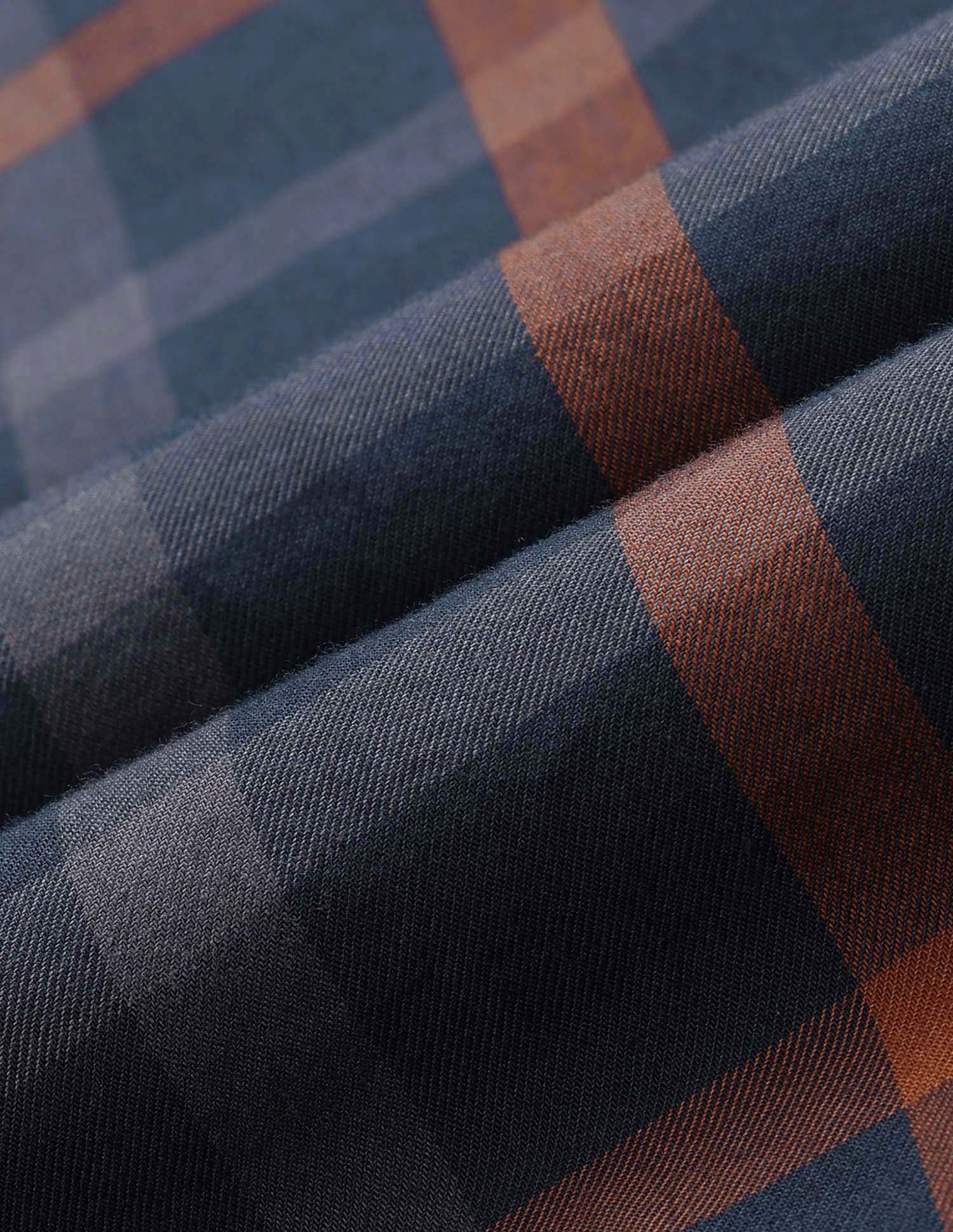 Windowpane Checked Pure Cotton Shirt Navy - U.S. Polo Assn. India | Large
