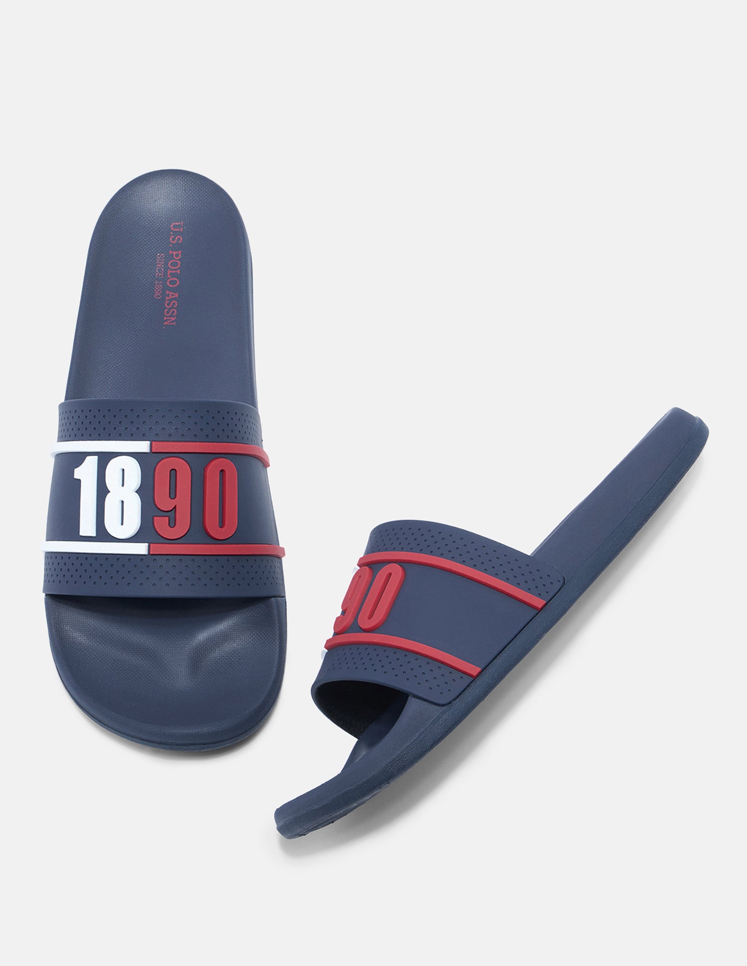 Numeric Embossed Alfie Sliders Navy - U.S. Polo Assn. India | Large
