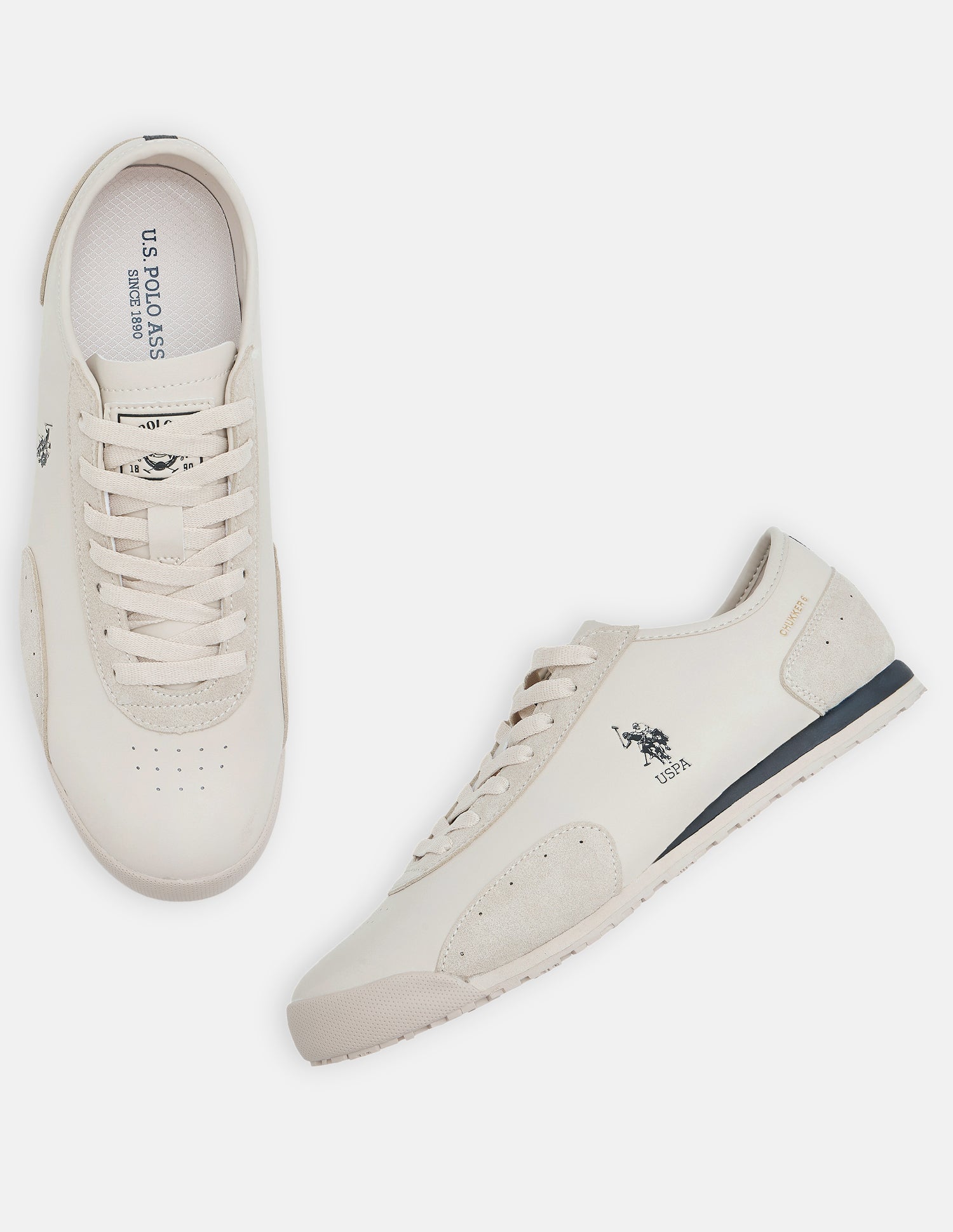 Round Toe Chukker 6 Suede Sneakers Beige - U.S. Polo Assn. India | Large