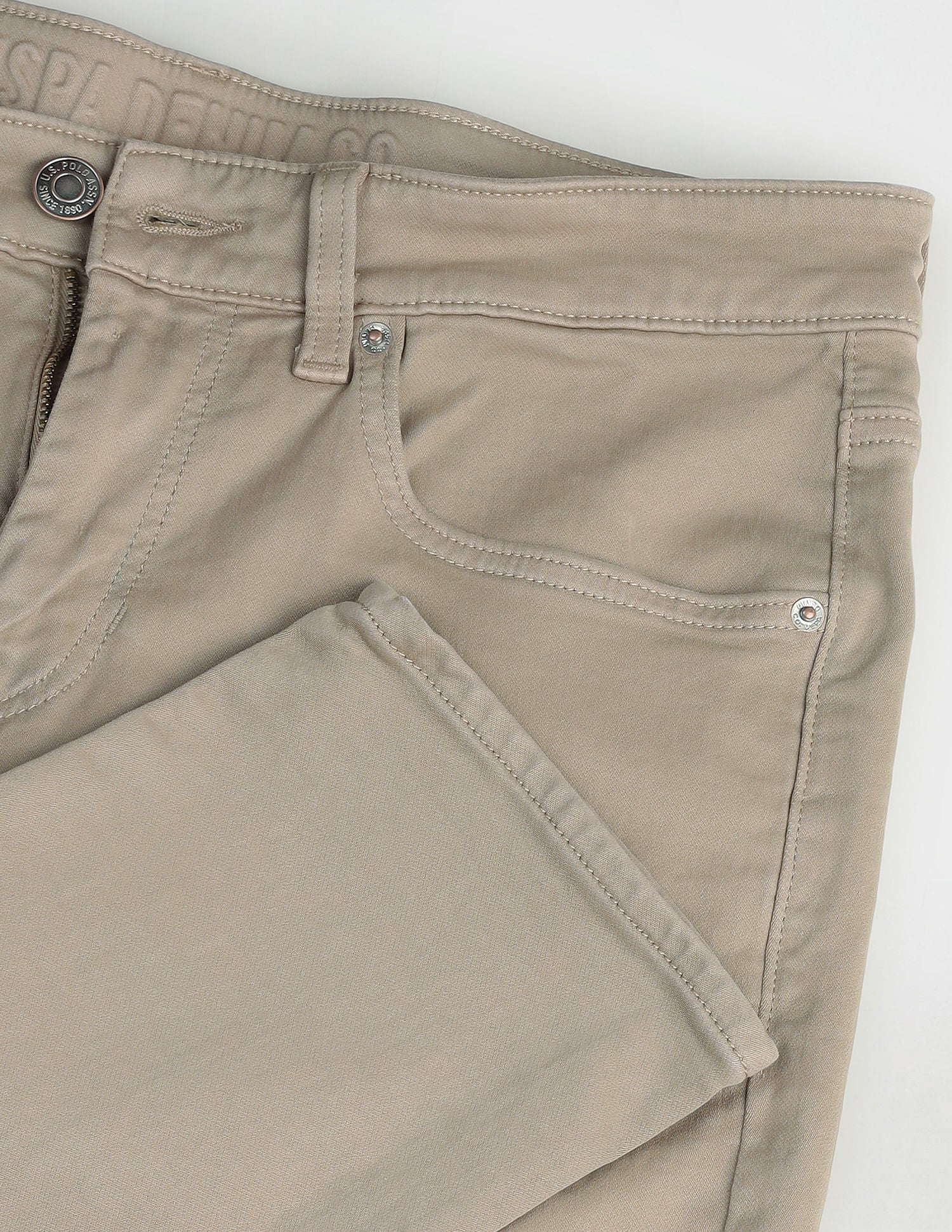 Harold Slim Straight Fit Beige Jeans Beige - U.S. Polo Assn. India | Large