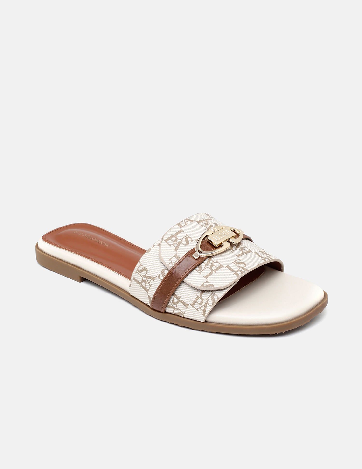 Monogram Leandre Sandals Off White - U.S. Polo Assn. India | Large