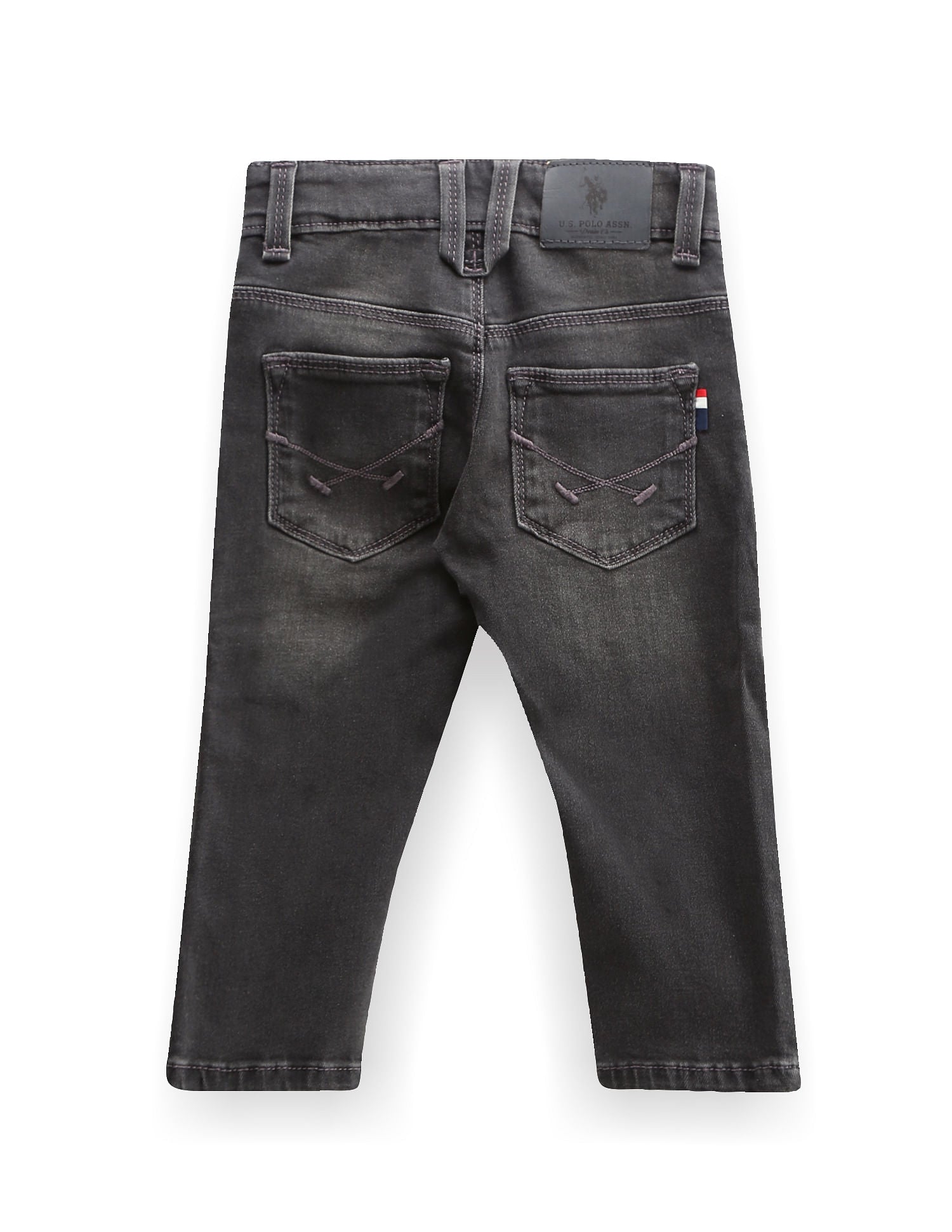 Boys Stone Wash Slim Jeans Dark Grey - U.S. Polo Assn. India | Large