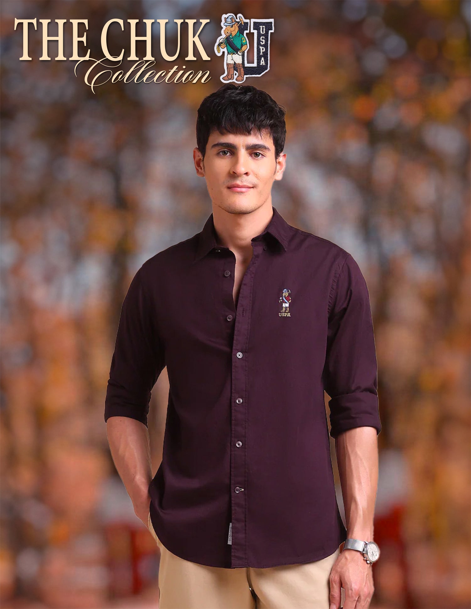 Tailored Fit Button Down Shirt Brown - U.S. POLO ASSN. | Large