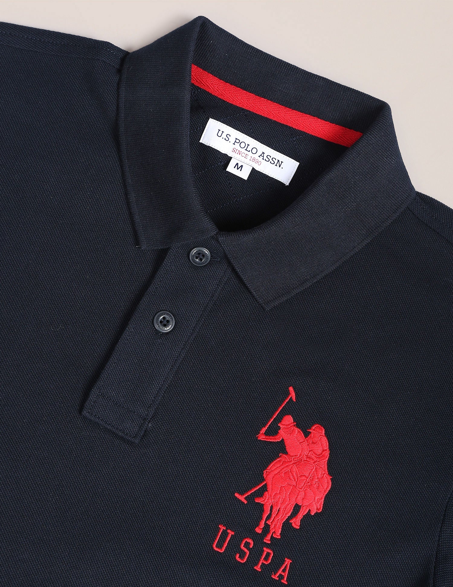 Solid Pique Polo Shirt Navy - U.S. POLO ASSN. | Large