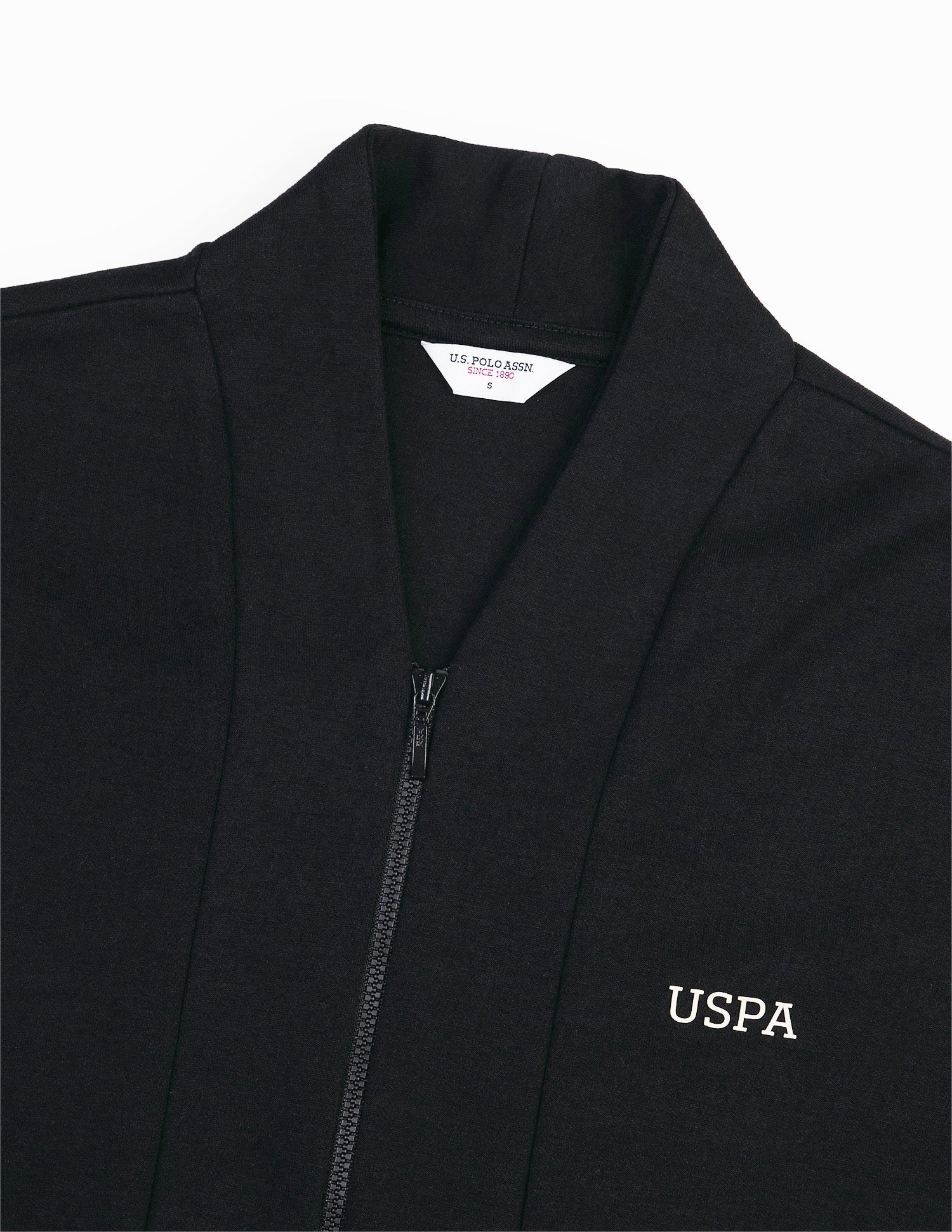 Solid Regular Fit Bomber Jacket Black - U.S. Polo Assn. India | Large