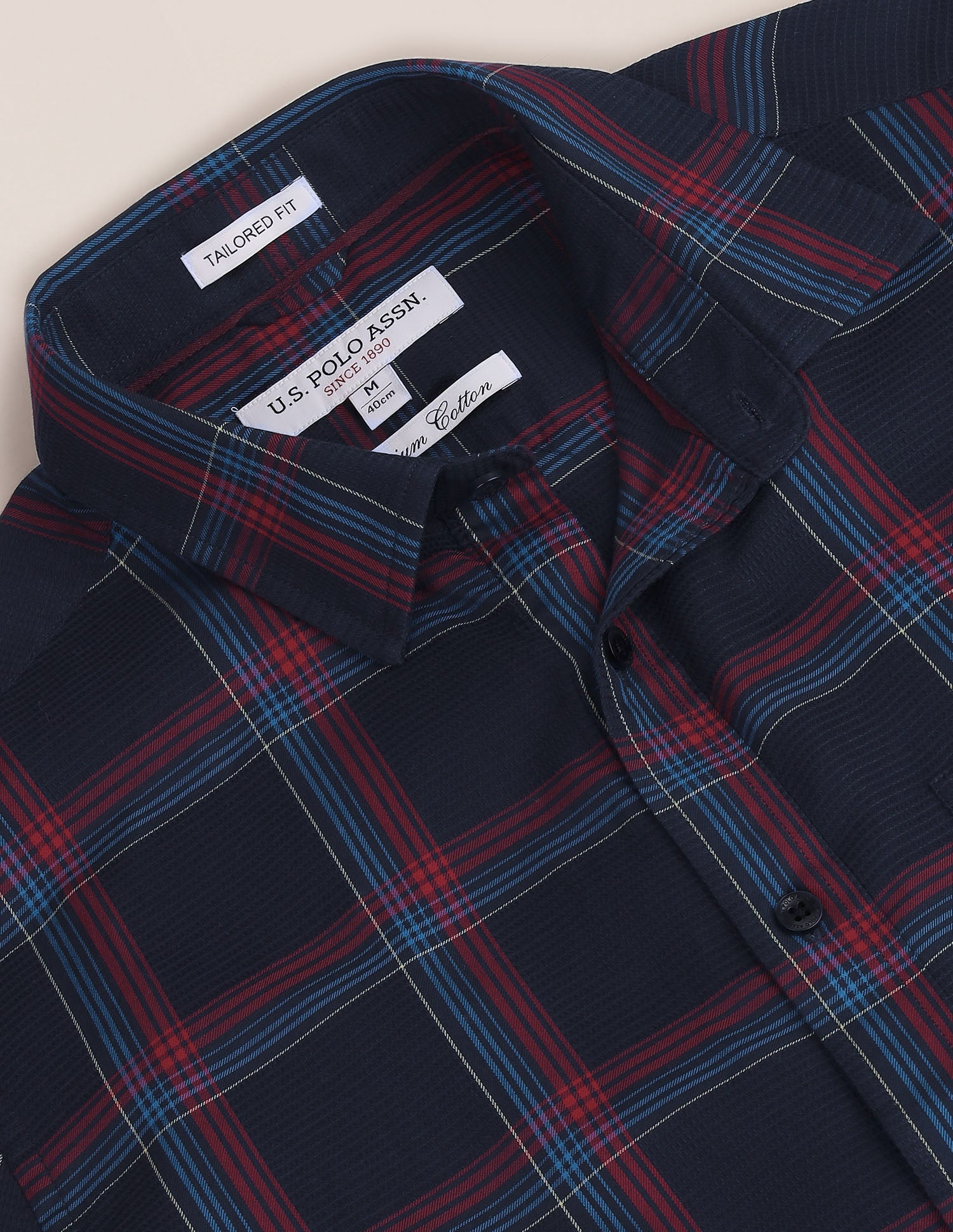 Tartan Check Twill Shirt Navy - U.S. Polo Assn. India | Large