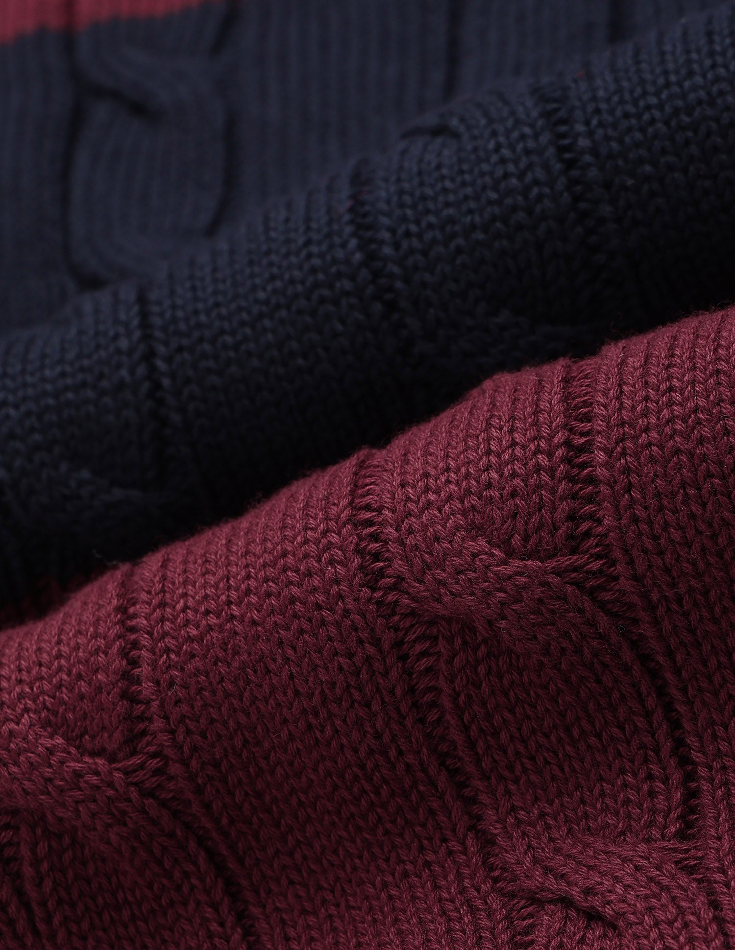 Boys Cable Knit Colorblocked Regular Fit Sweater Maroon - U.S. Polo Assn. India | Large