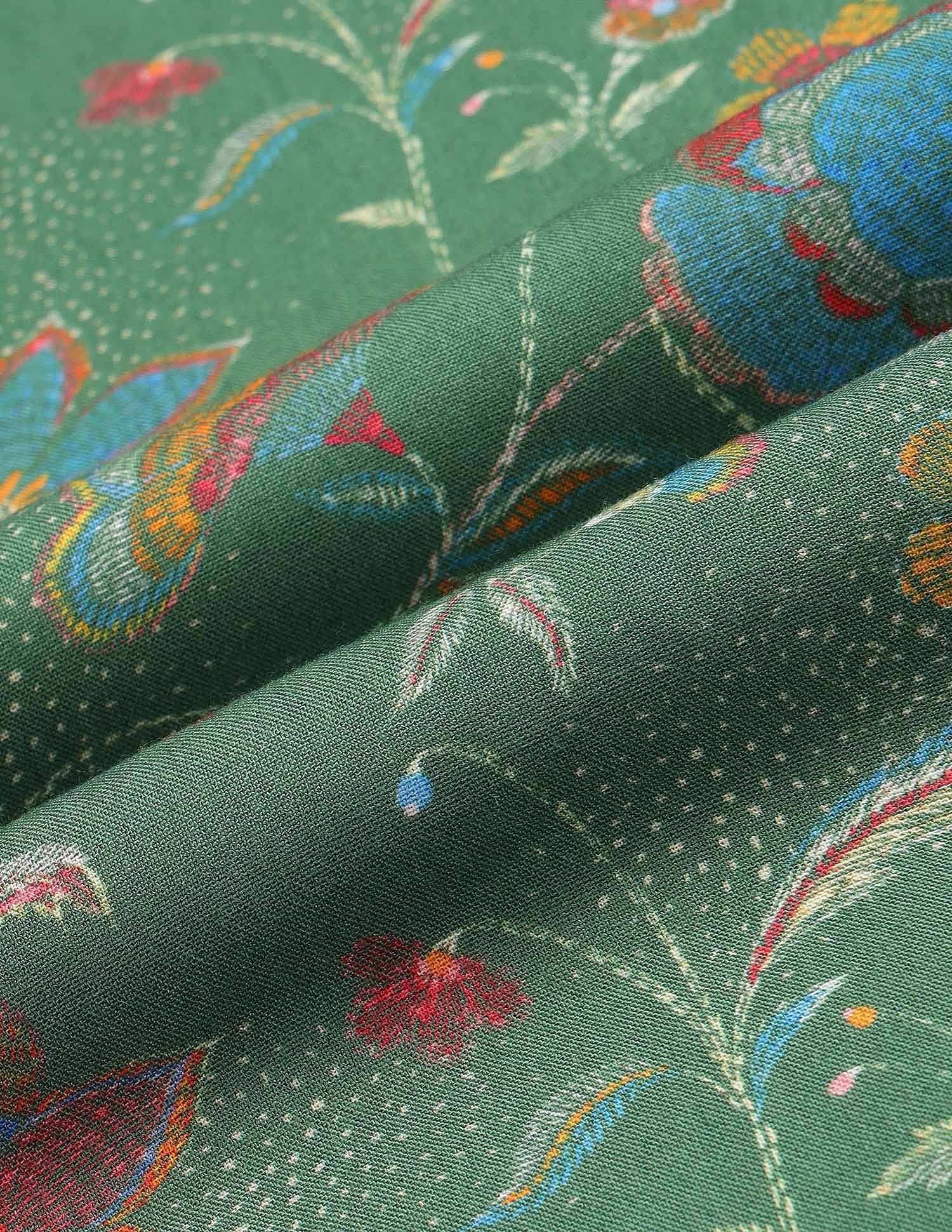 Floral Printed Regular Fit Shirt Green - U.S. POLO ASSN. | Large