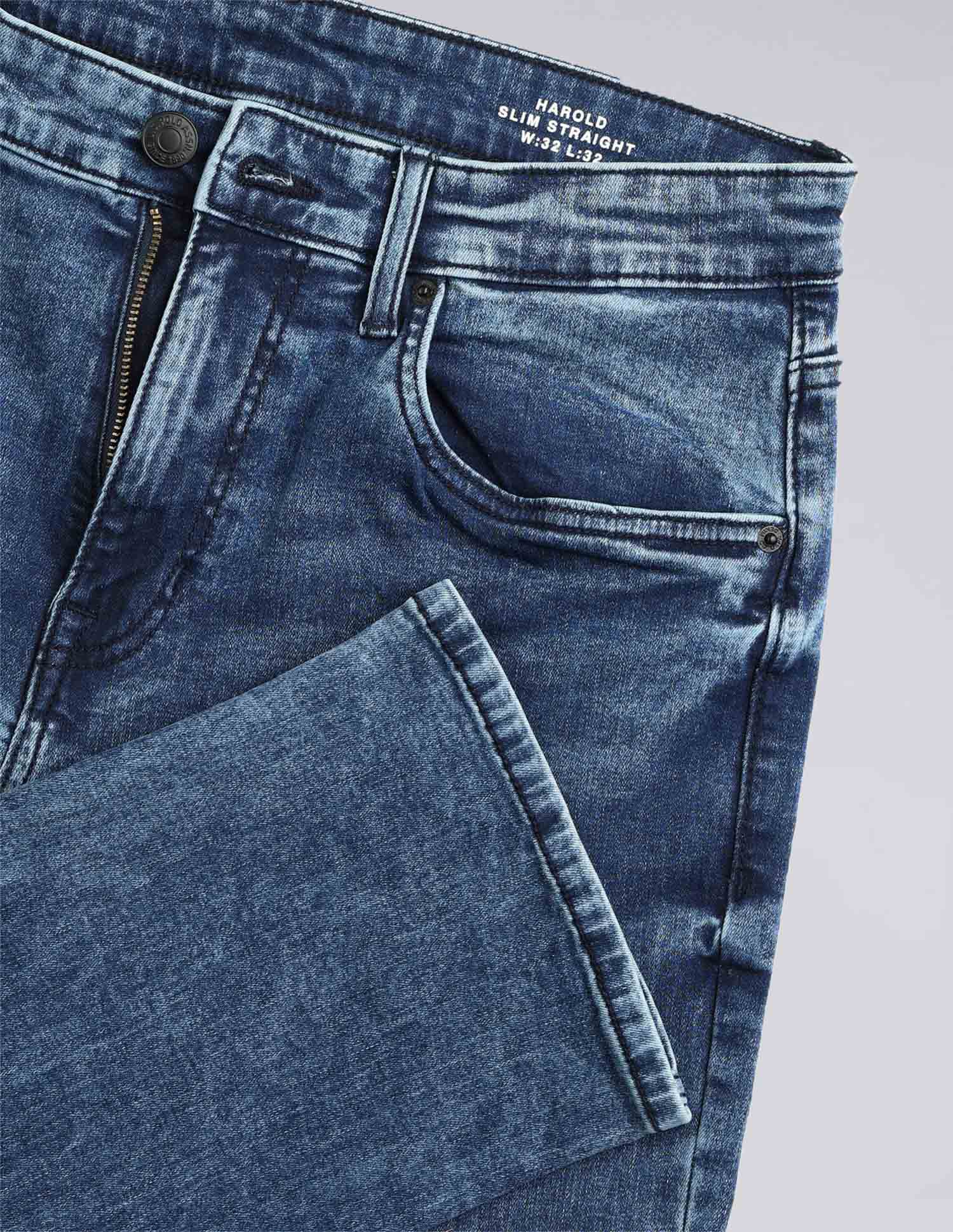 Harold Slim Straight Fit Blue Jeans Blue - U.S. POLO ASSN. | Large