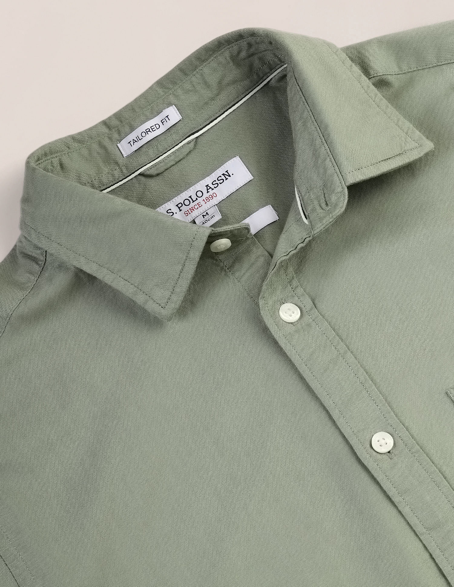 Solid Dobby Shirt Green - U.S. Polo Assn. India | Large