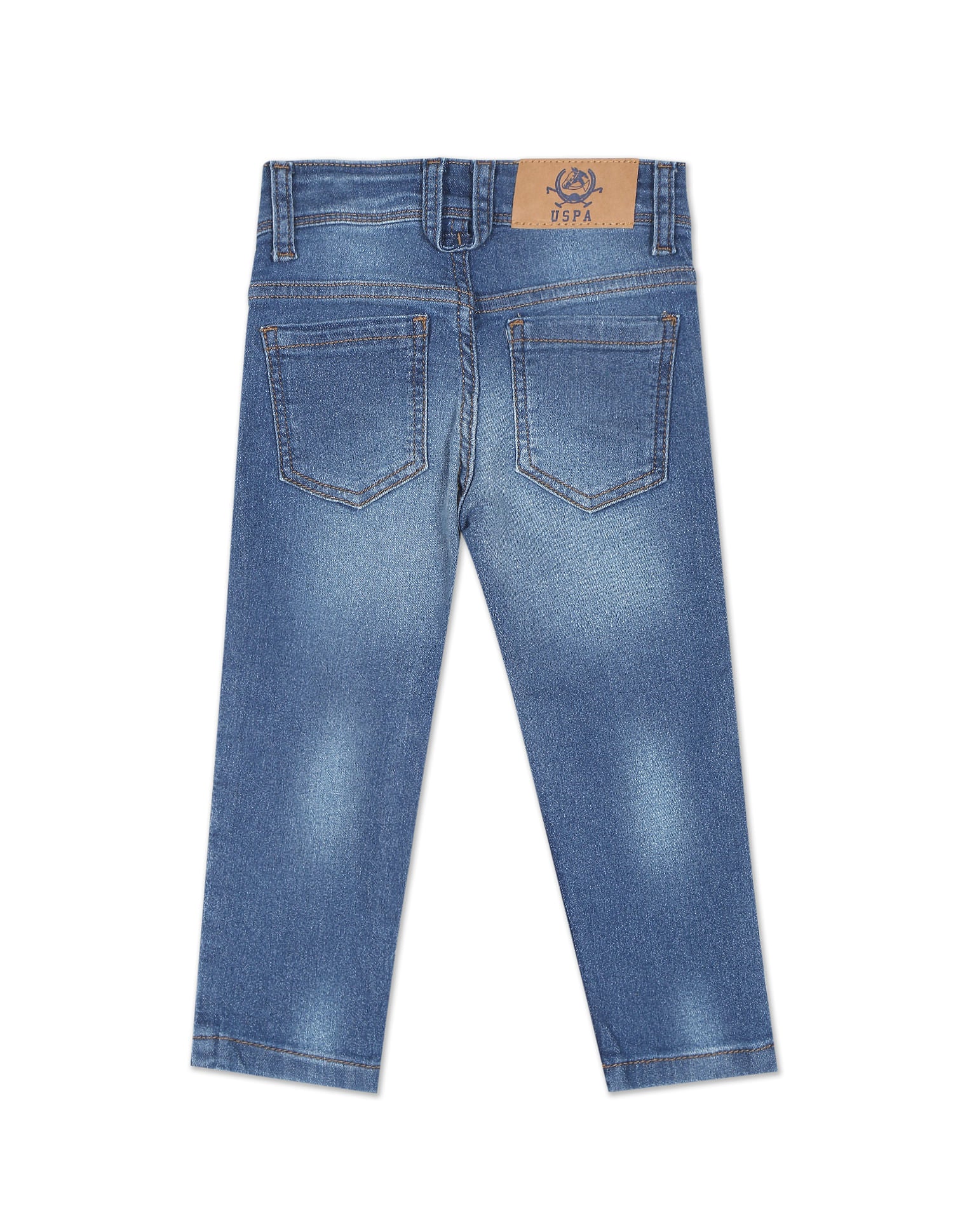 Boys Blue Mid Rise Slim Fit Jeans Blue - U.S. Polo Assn. India | Large