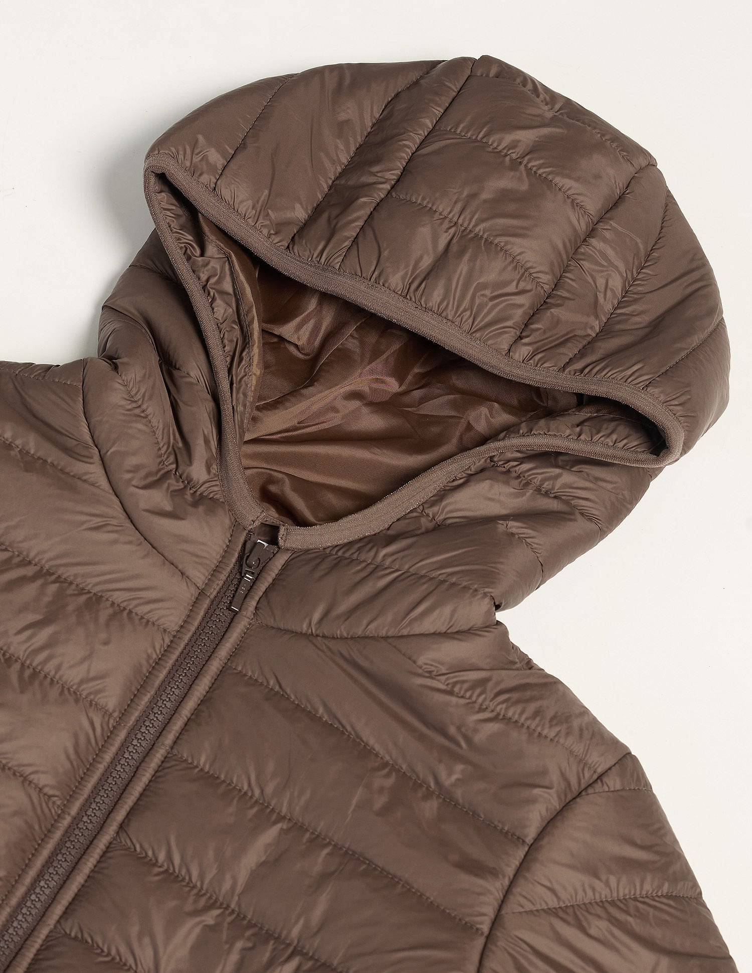 Hooded Nylon Puffer Jacket Brown - U.S. POLO ASSN. | Large