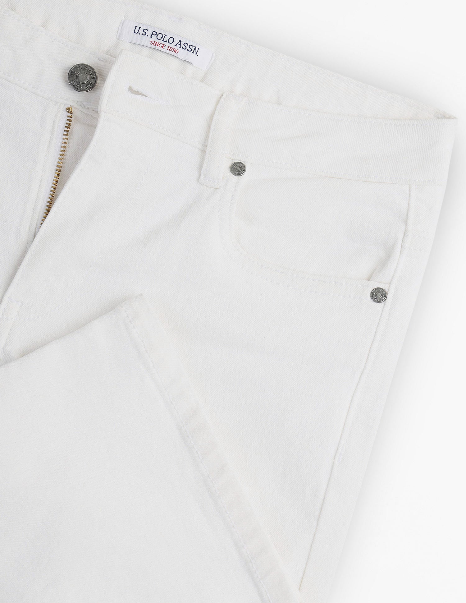 Skinny Bootcut Fit White Jeans White - U.S. POLO ASSN. | Large