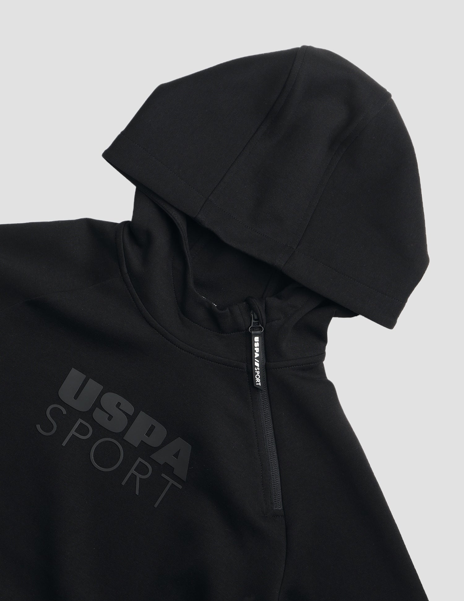 Regular Fit Solid Active Sweatshirt Black - U.S. Polo Assn. India | Large