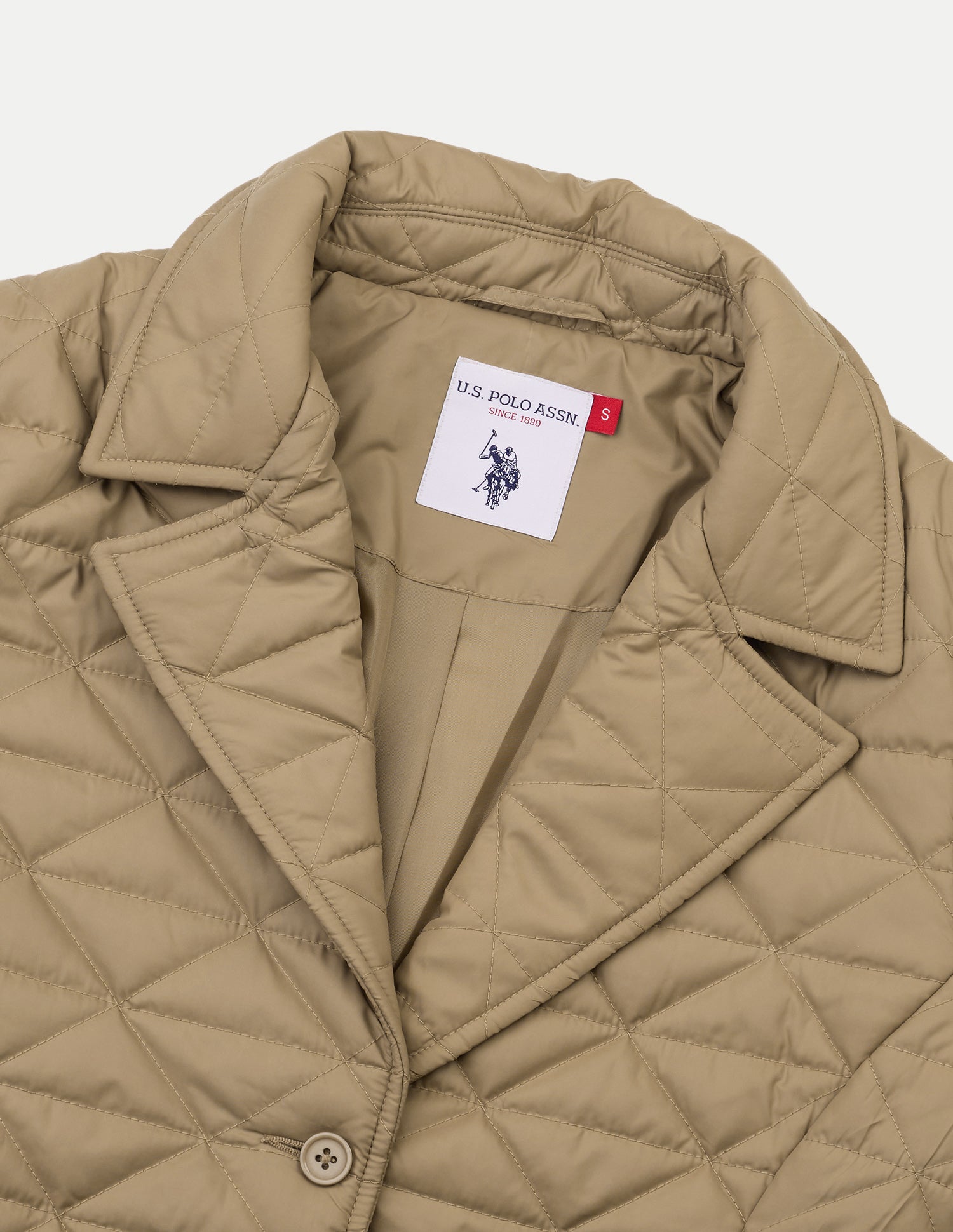 Solid Longline Quilted Jacket Beige - U.S. Polo Assn. India | Large