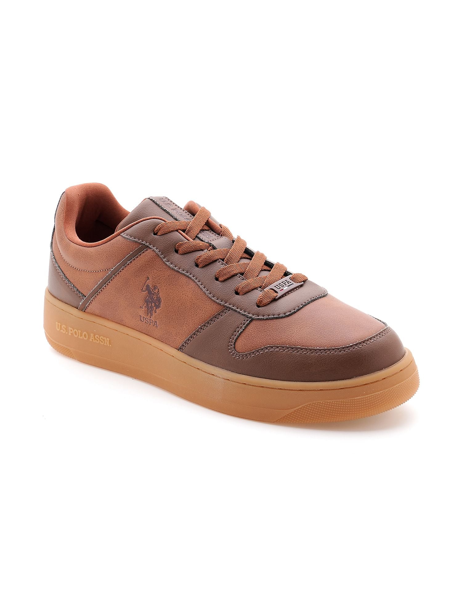 Men Colour Block Jaxon Sneakers Tan and Brown - U.S. POLO ASSN. | Large