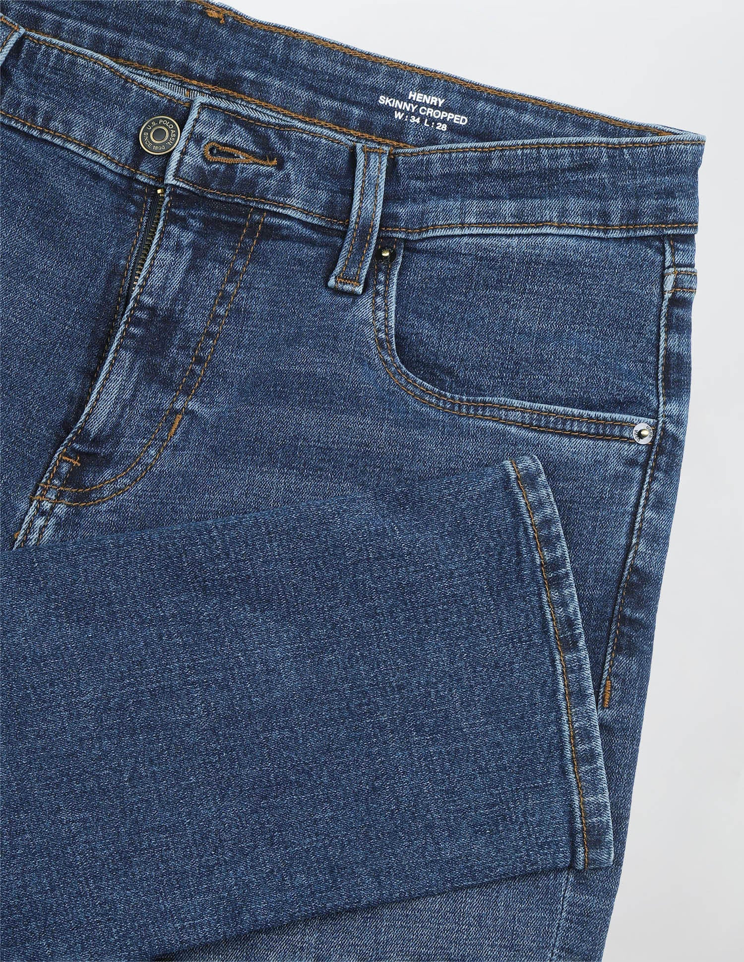 Henry Tapered Cropped Fit Blue Jeans Dark Blue - U.S. Polo Assn. India | Large