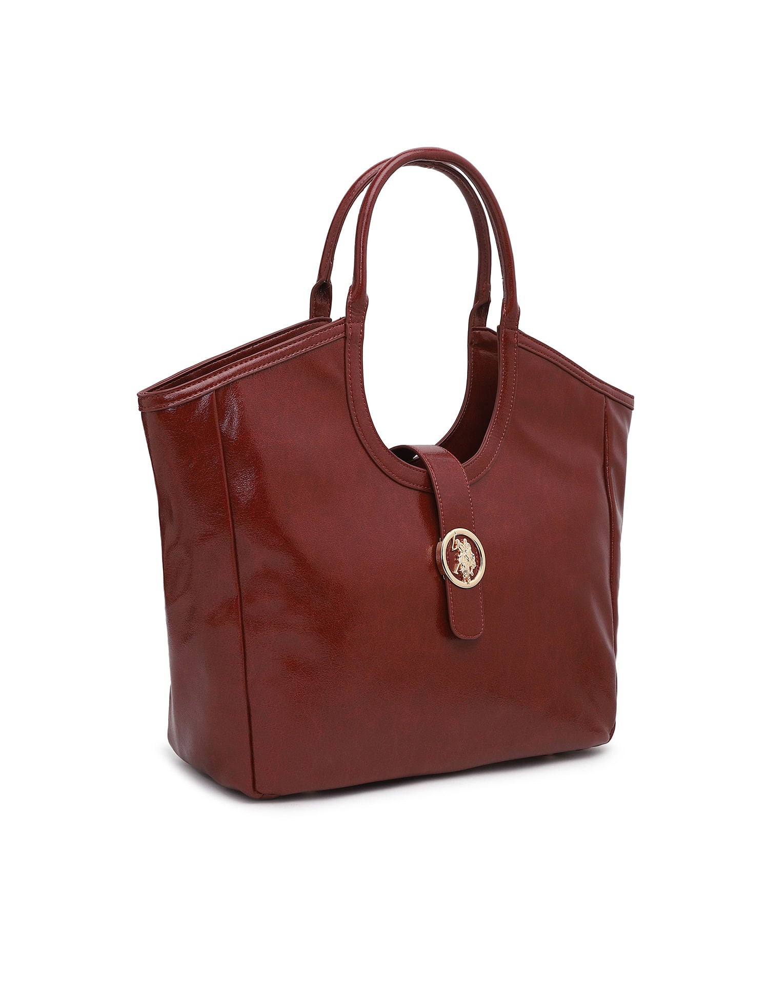 Women Aris Textured Tote Bag Wine - U.S. POLO ASSN. | Large