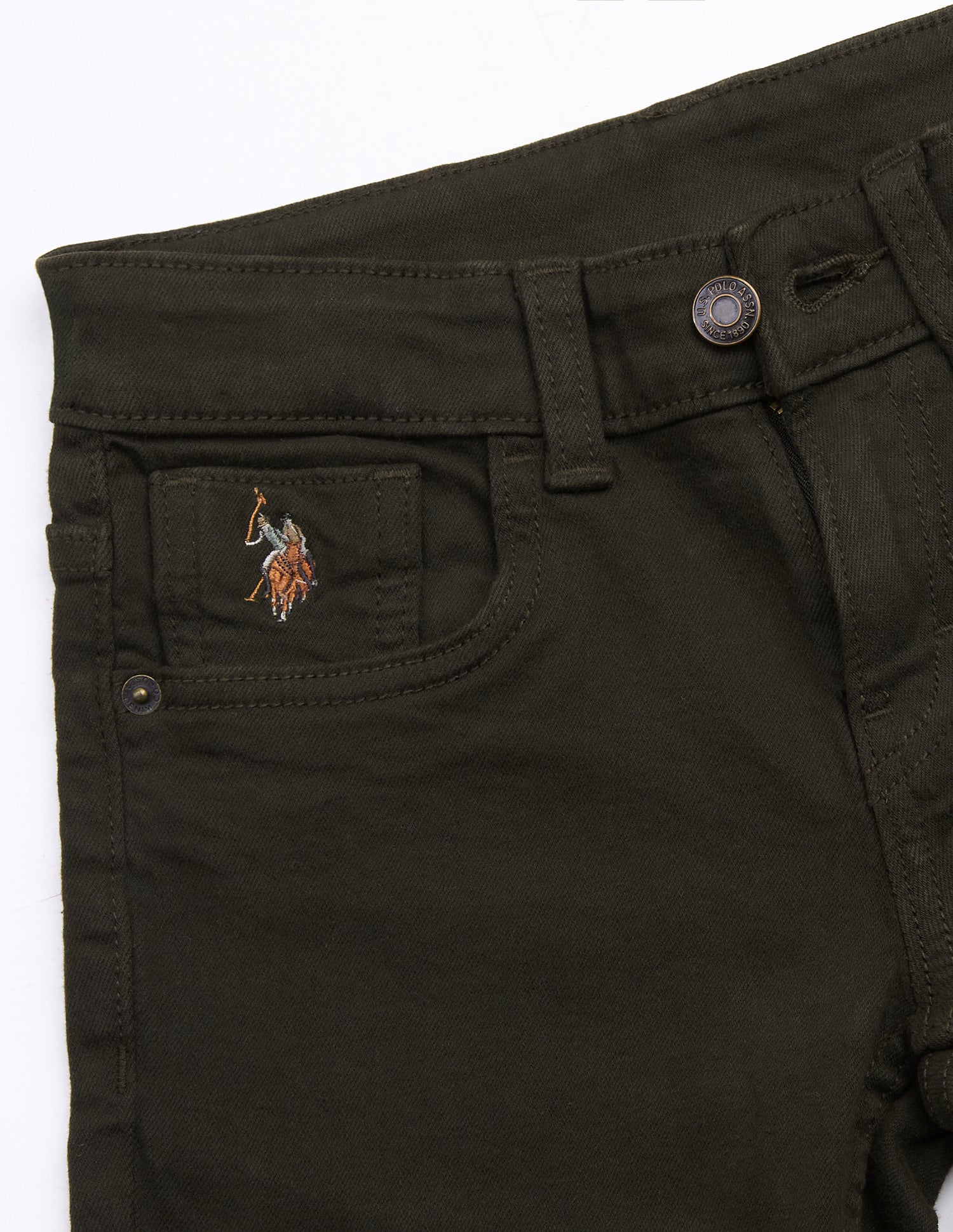 Relaxed Fit Green Jeans Dark Green - U.S. Polo Assn. India | Large