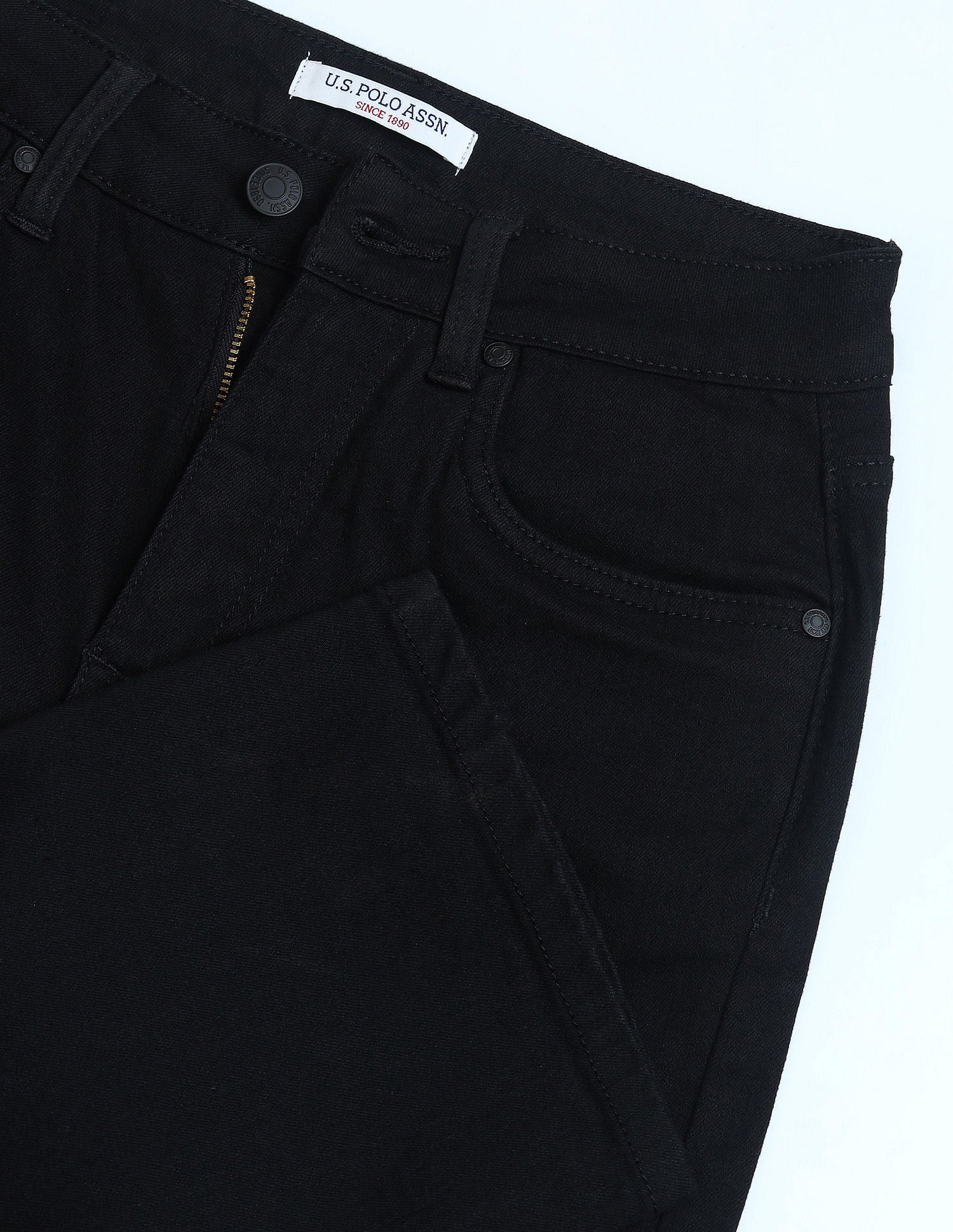 High Rise Straight Fit Jeans Black - U.S. POLO ASSN. | Large