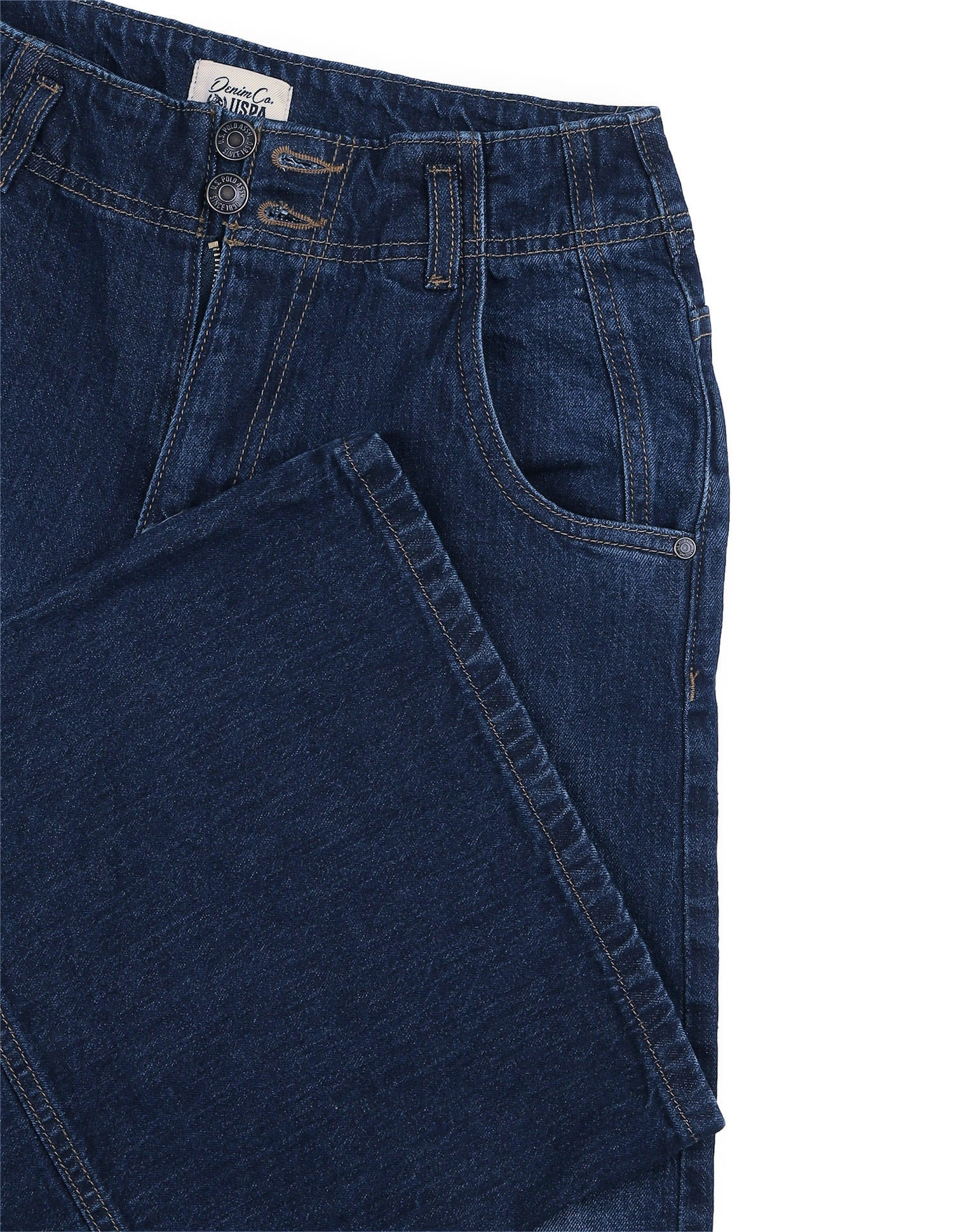 High Rise Baggy Fit Jeans Blue - U.S. Polo Assn. India | Large