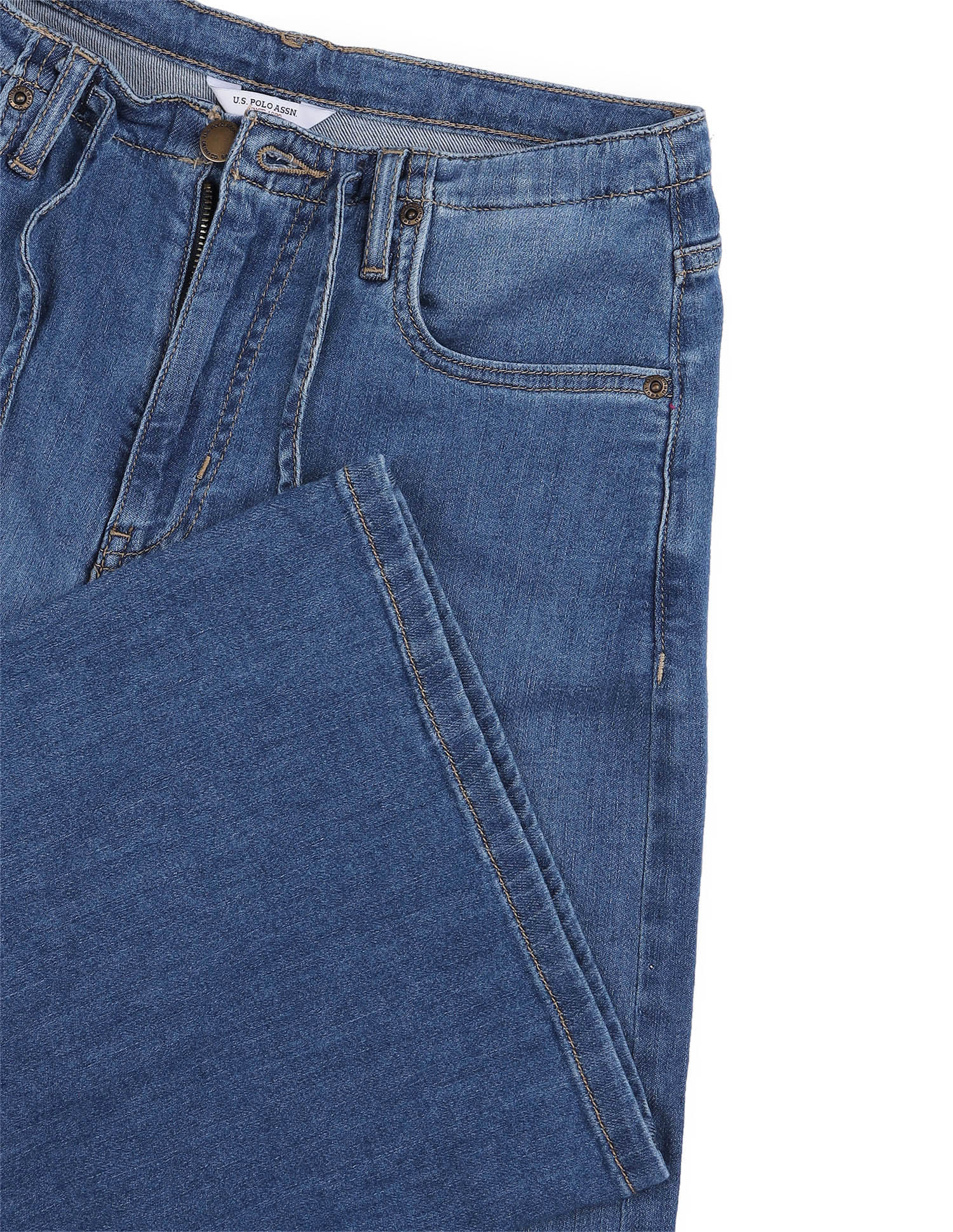 High Rise Baggy Fit Tie Up Jeans Blue - U.S. Polo Assn. India | Large
