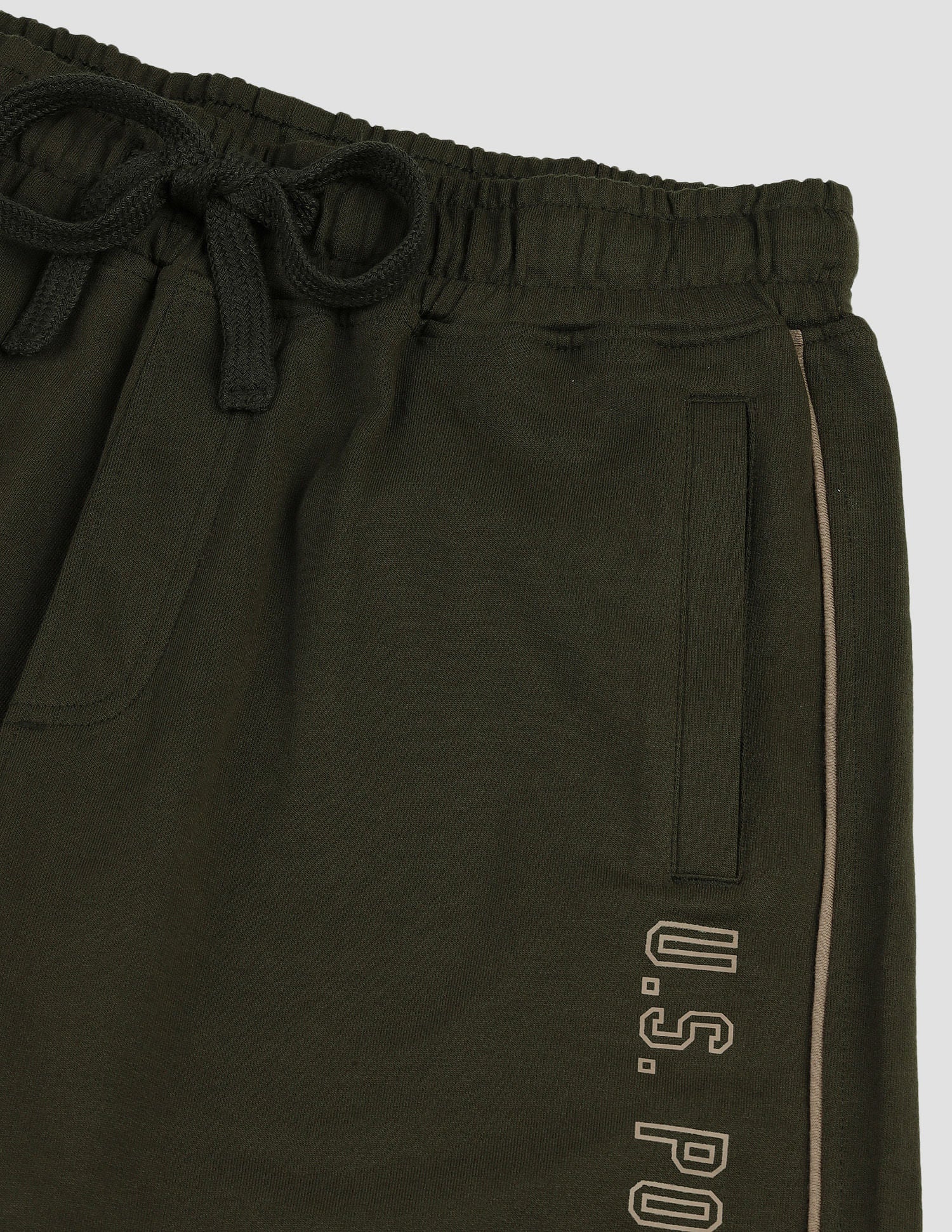 Mid Rise Contrast Piping OES05 Shorts - Pack Of 1 Olive - U.S. POLO ASSN. | Large