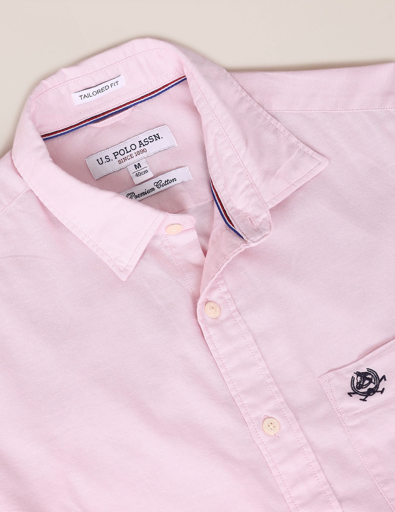 Cotton Solid Casual Shirt Pink - U.S. Polo Assn. India | Large