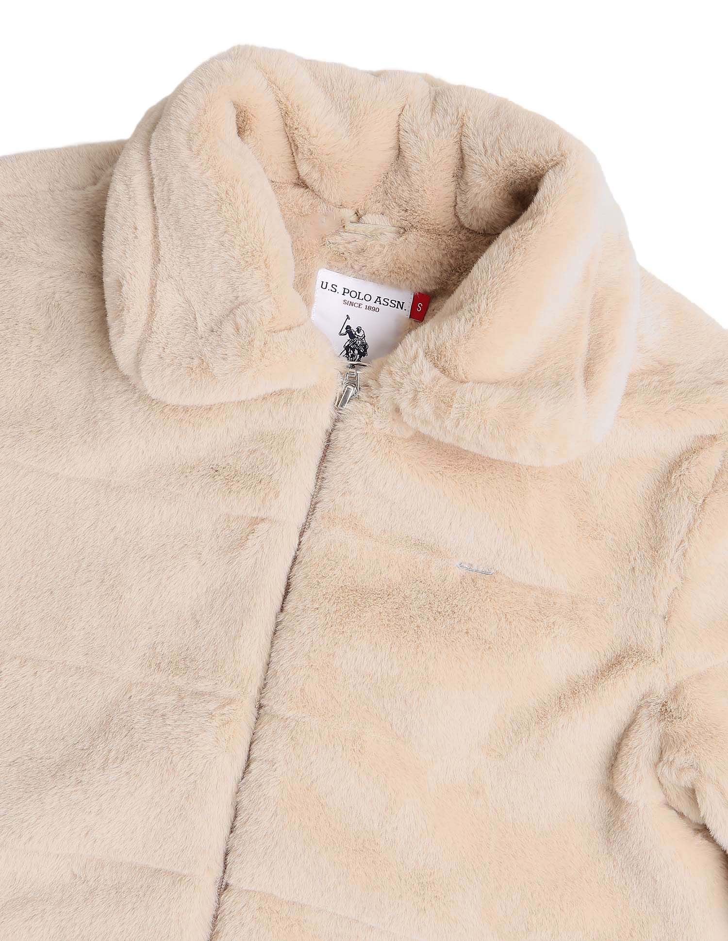 Solid Regular Fit Jacket Beige - U.S. POLO ASSN. | Large