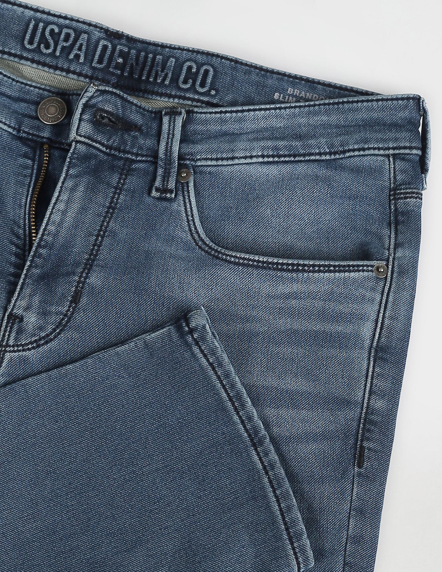 Slim Tapered Fit Stone Wash Jeans Blue - U.S. Polo Assn. India | Large