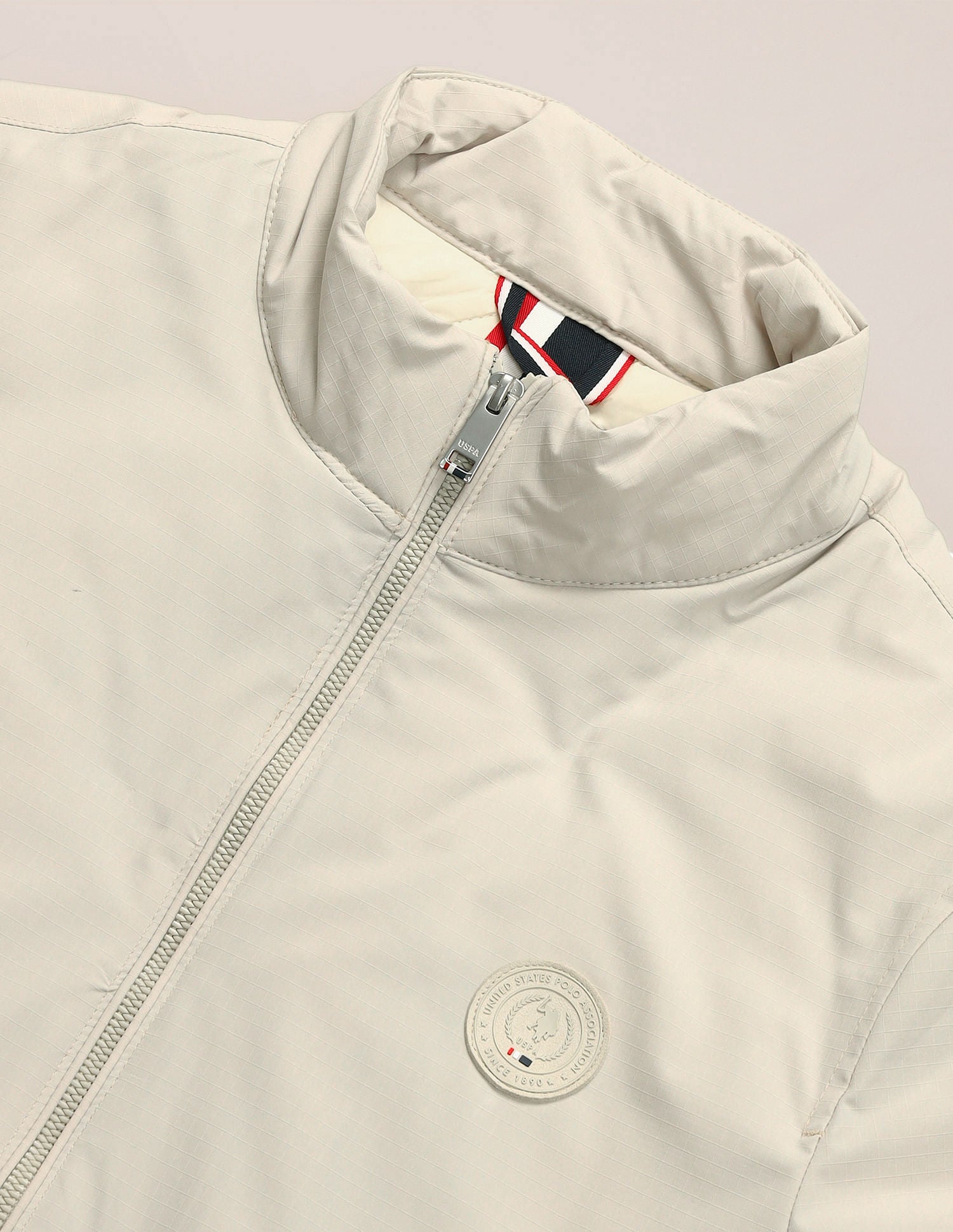 Regular Fit Solid Casual Jacket Off White - U.S. POLO ASSN. | Large