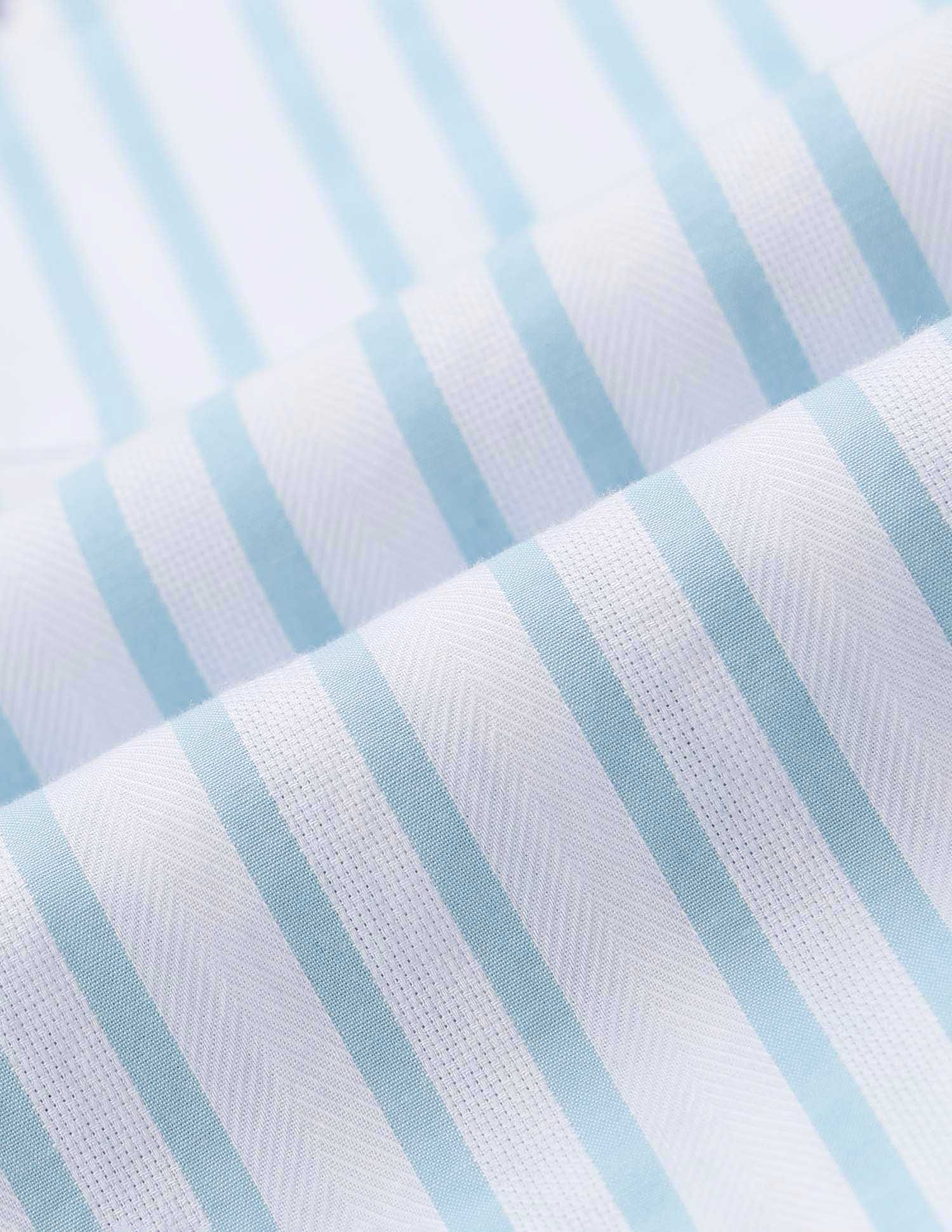 Vertical Striped Pure Cotton Shirt Aqua - U.S. Polo Assn. India | Large