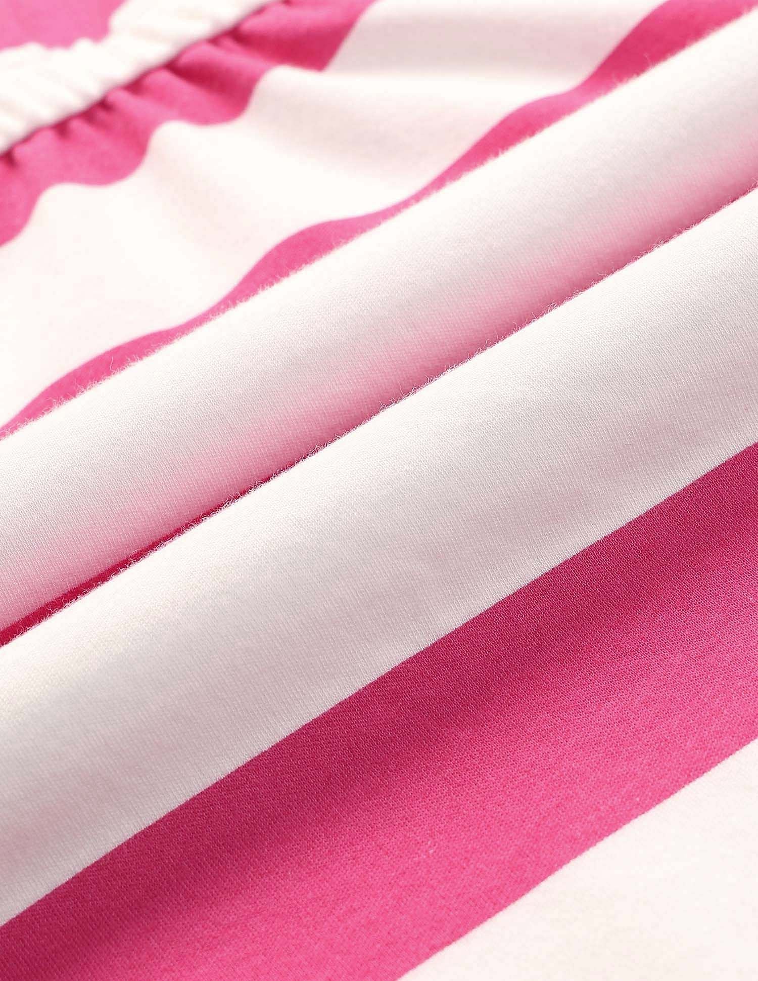 Girls Striped Fit And Flare Dress Dark Pink - U.S. POLO ASSN. | Large