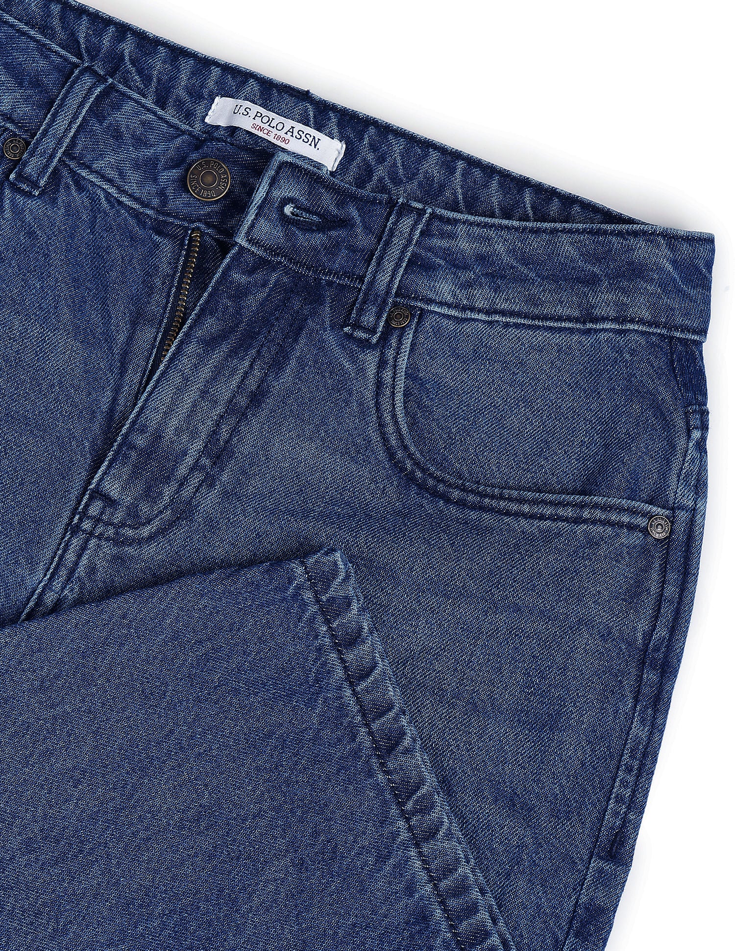 Straight Fit Mid Rise Jeans Dark Blue - U.S. Polo Assn. India | Large