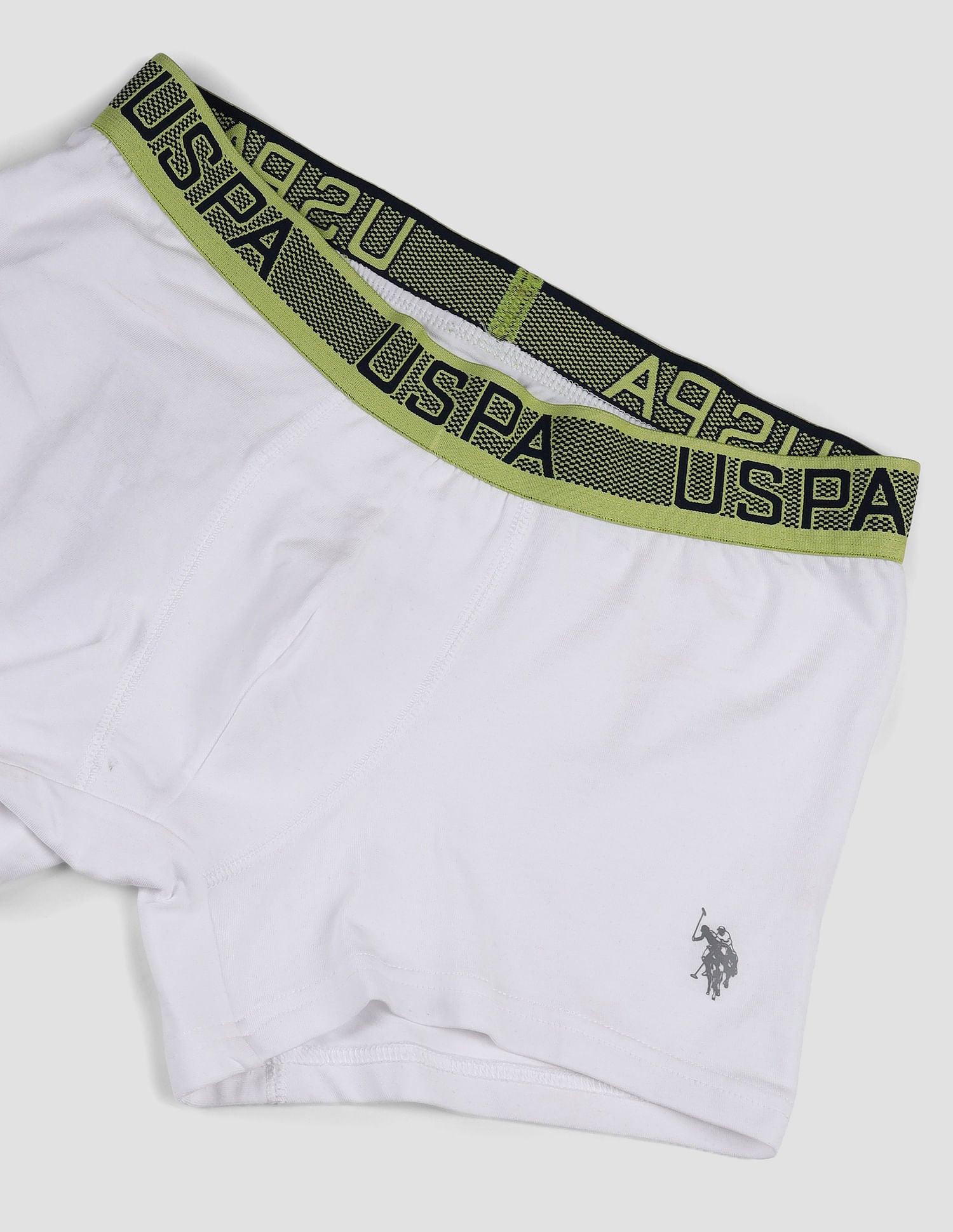 Contrast Waist Cotton Stretch OET04 Trunks - Pack Of 1 White - U.S. POLO ASSN. | Large