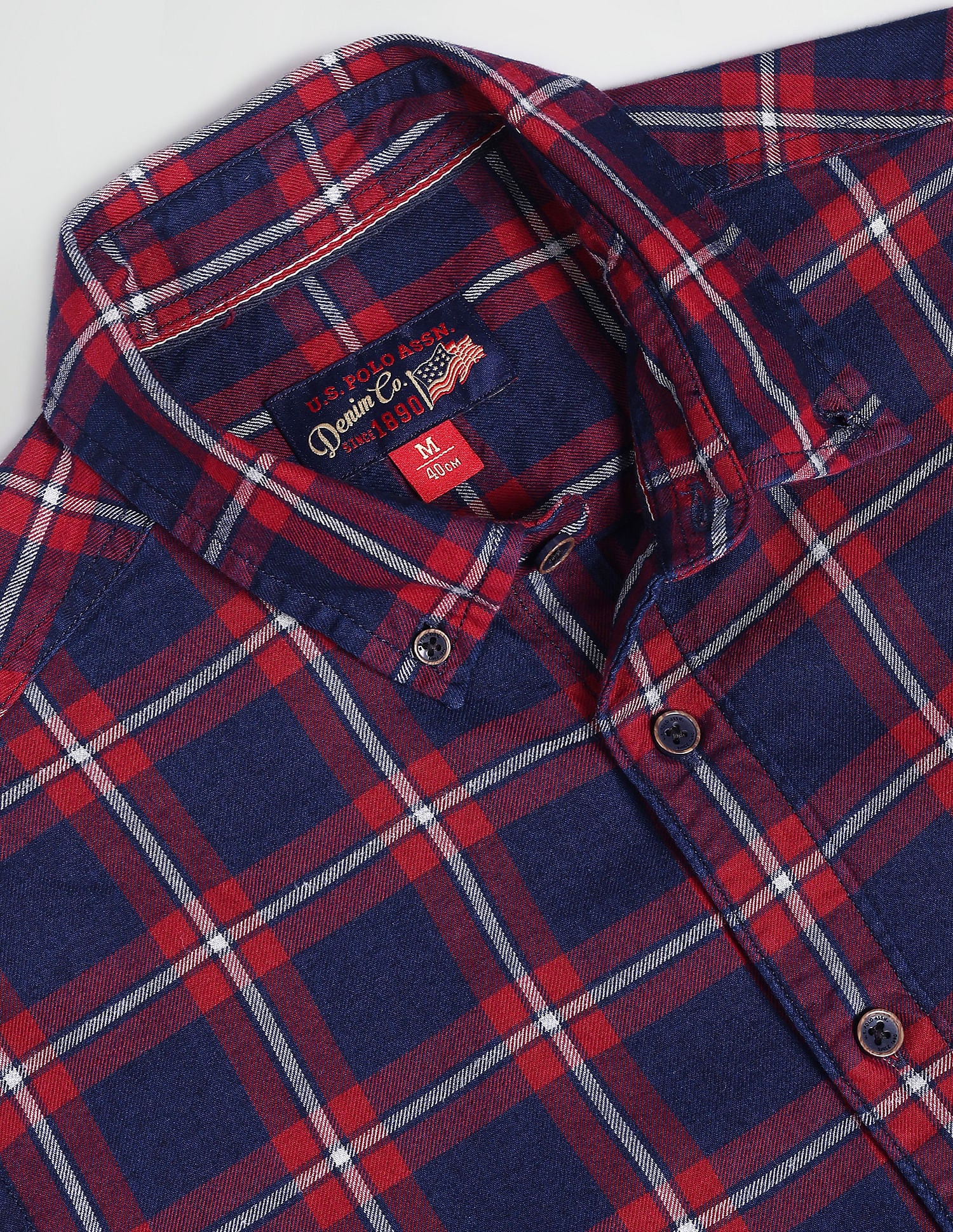Heathered Tartan Check Shirt Indigo - U.S. Polo Assn. India | Large