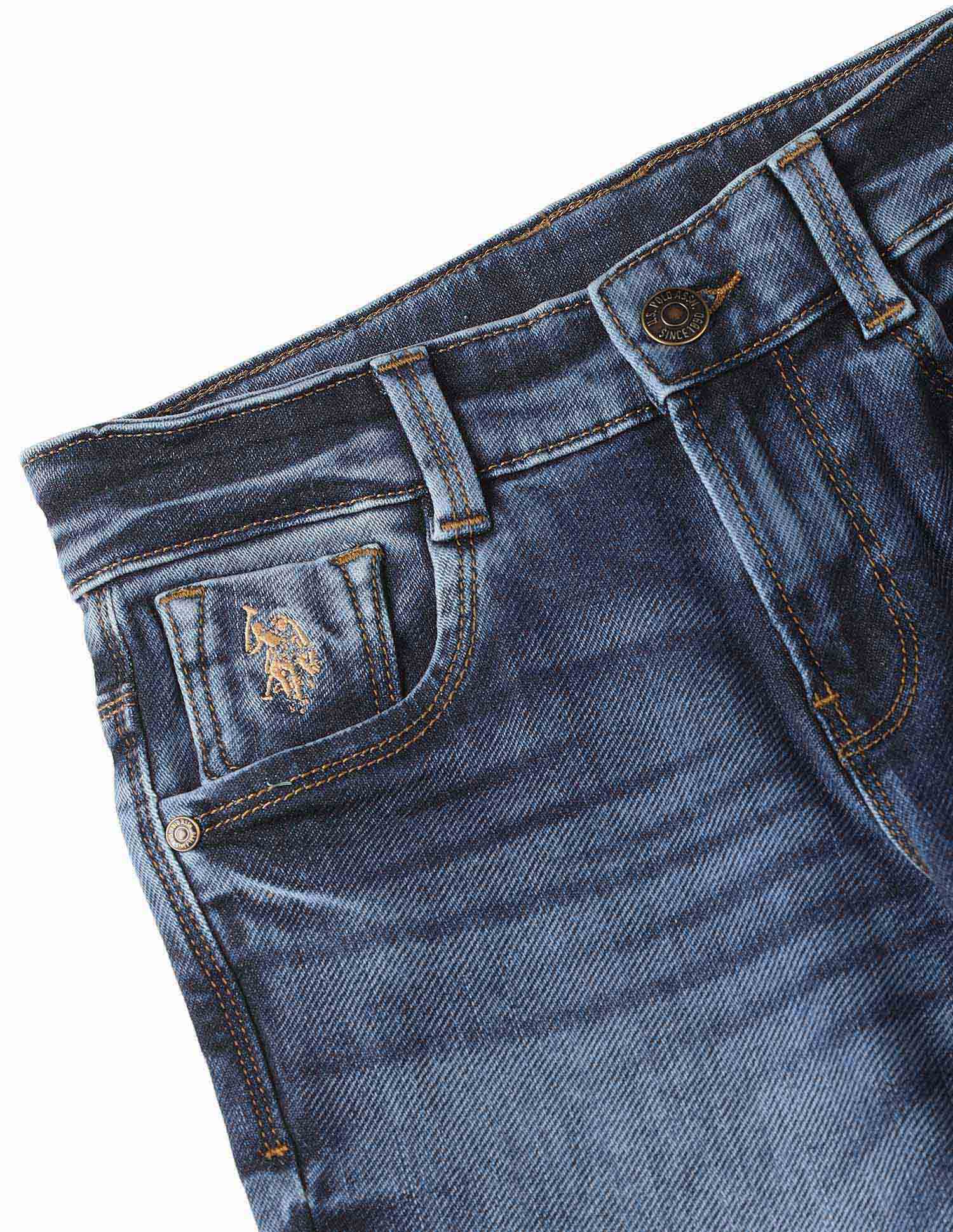UKJEN582 DK. BLUE Boys Jeans Rag Wash - U.S. POLO ASSN. | Large