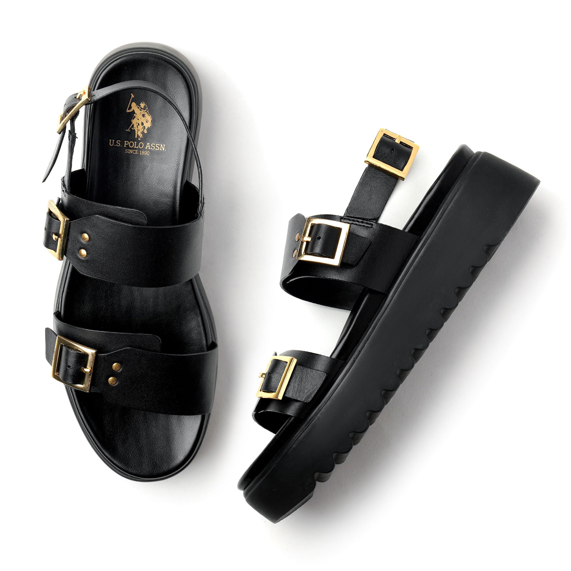 Men Maisie Open Toe Sandals Black - U.S. POLO ASSN. | Large