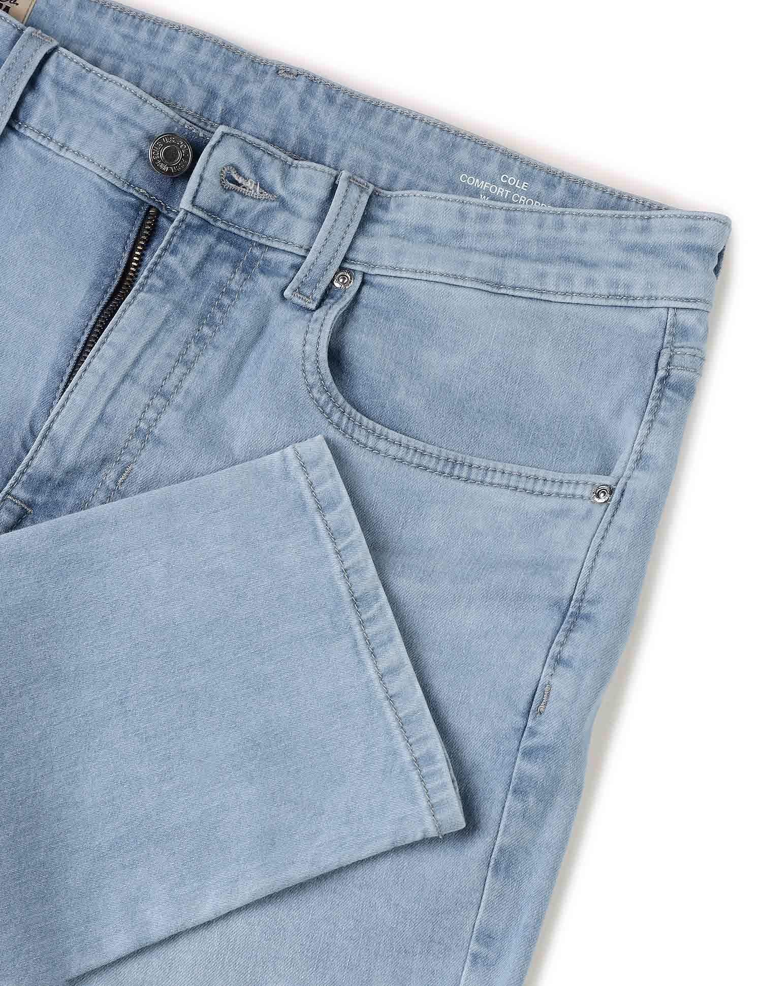 Comfort Cropped Fit Blue Jeans Light Indigo - U.S. POLO ASSN. | Large