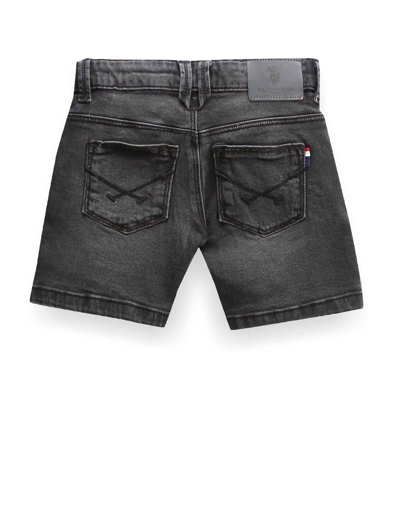 Boys Mid Rise Twill Shorts Grey - U.S. Polo Assn. India | Large