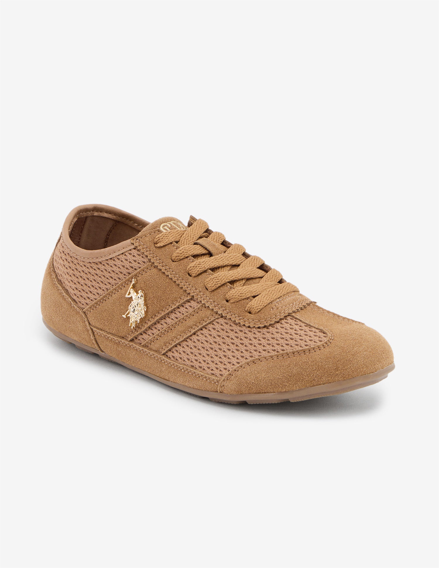 Textured Liorane Suede Sneakers Tan - U.S. Polo Assn. India | Large
